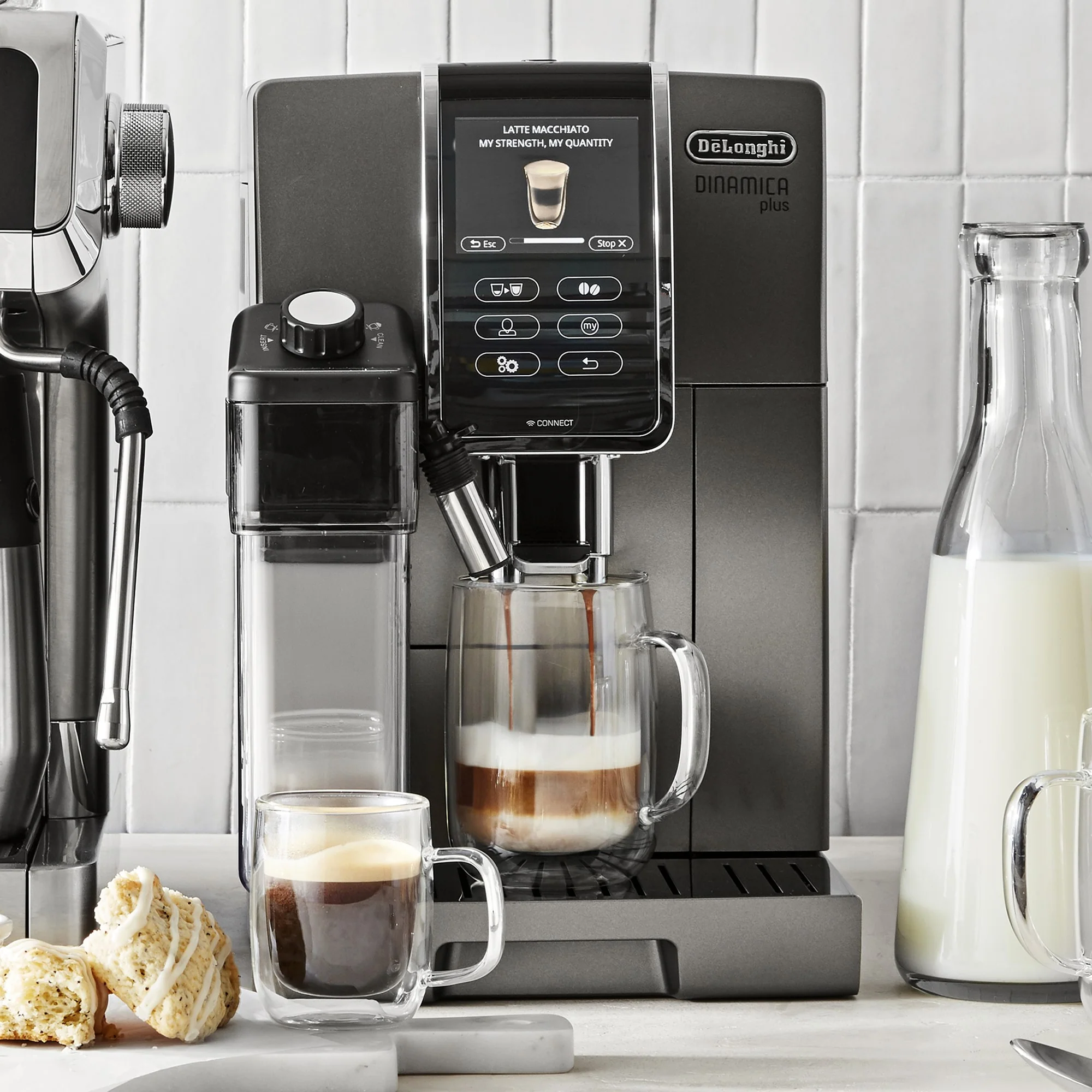 De'Longhi Dinamica Plus, Smart Coffee and Espresso Super Automatic Machine with Coffee Link Connectivity App and Automatic Milk Frother in Titanium (ECAM37095TI) - Image 5
