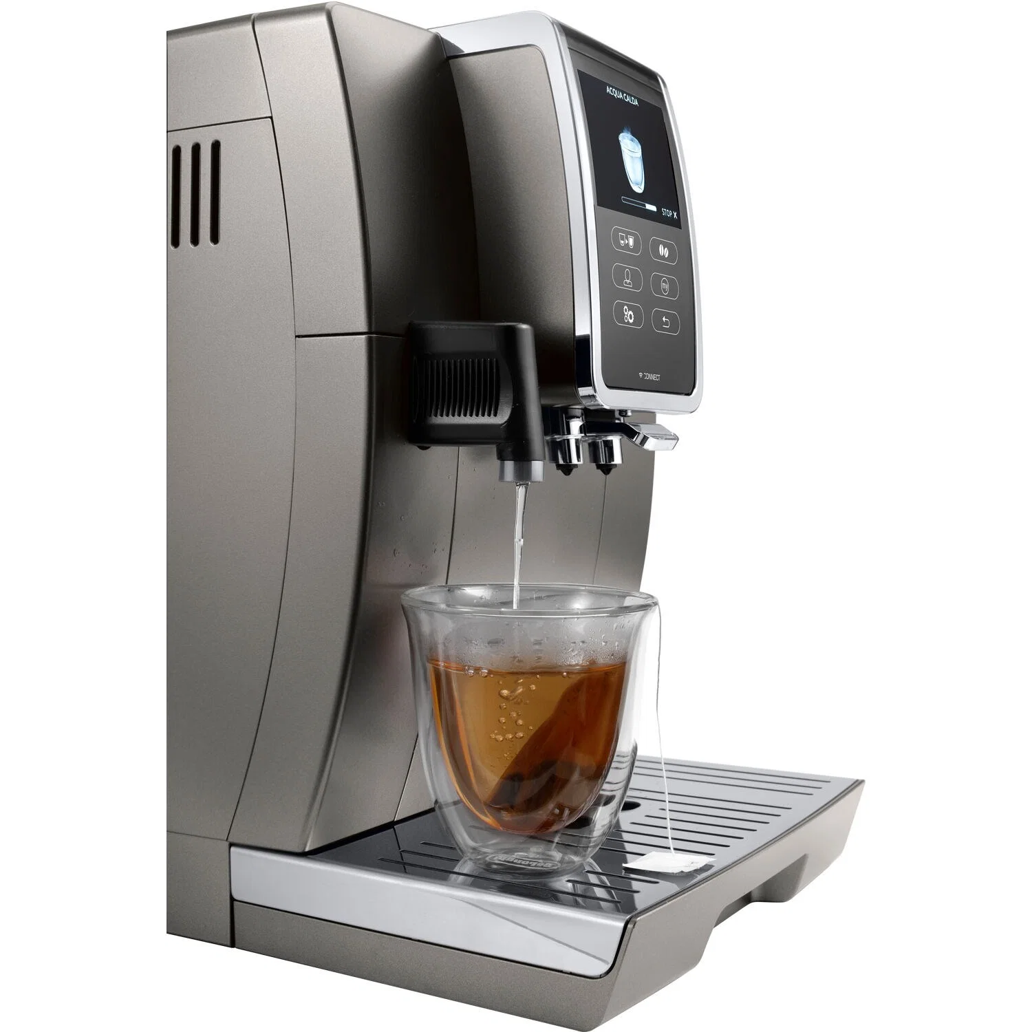 De'Longhi Dinamica Plus, Smart Coffee and Espresso Super Automatic Machine with Coffee Link Connectivity App and Automatic Milk Frother in Titanium (ECAM37095TI) - Image 9