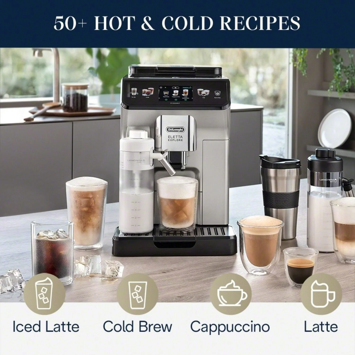 De'Longhi Eletta Explore Fully Automatic Espresso Machine with Cold Brew (ECAM45086S) - Image 7