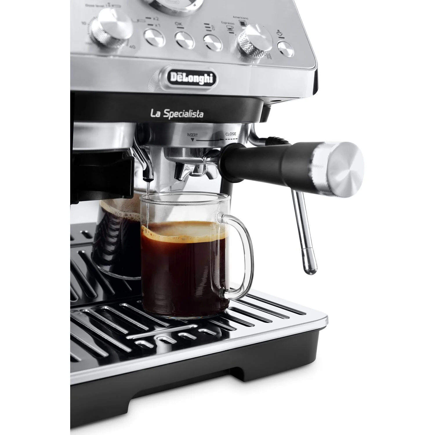 De'Longhi La Specialista Arte 19 Bar Pump Espresso Machine in Silver and Black (EC9155MB) - Image 3