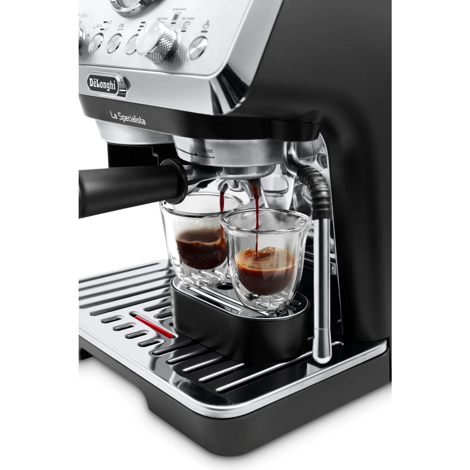 De'Longhi La Specialista Arte 19 Bar Pump Espresso Machine in Silver and Black (EC9155MB) - Image 4
