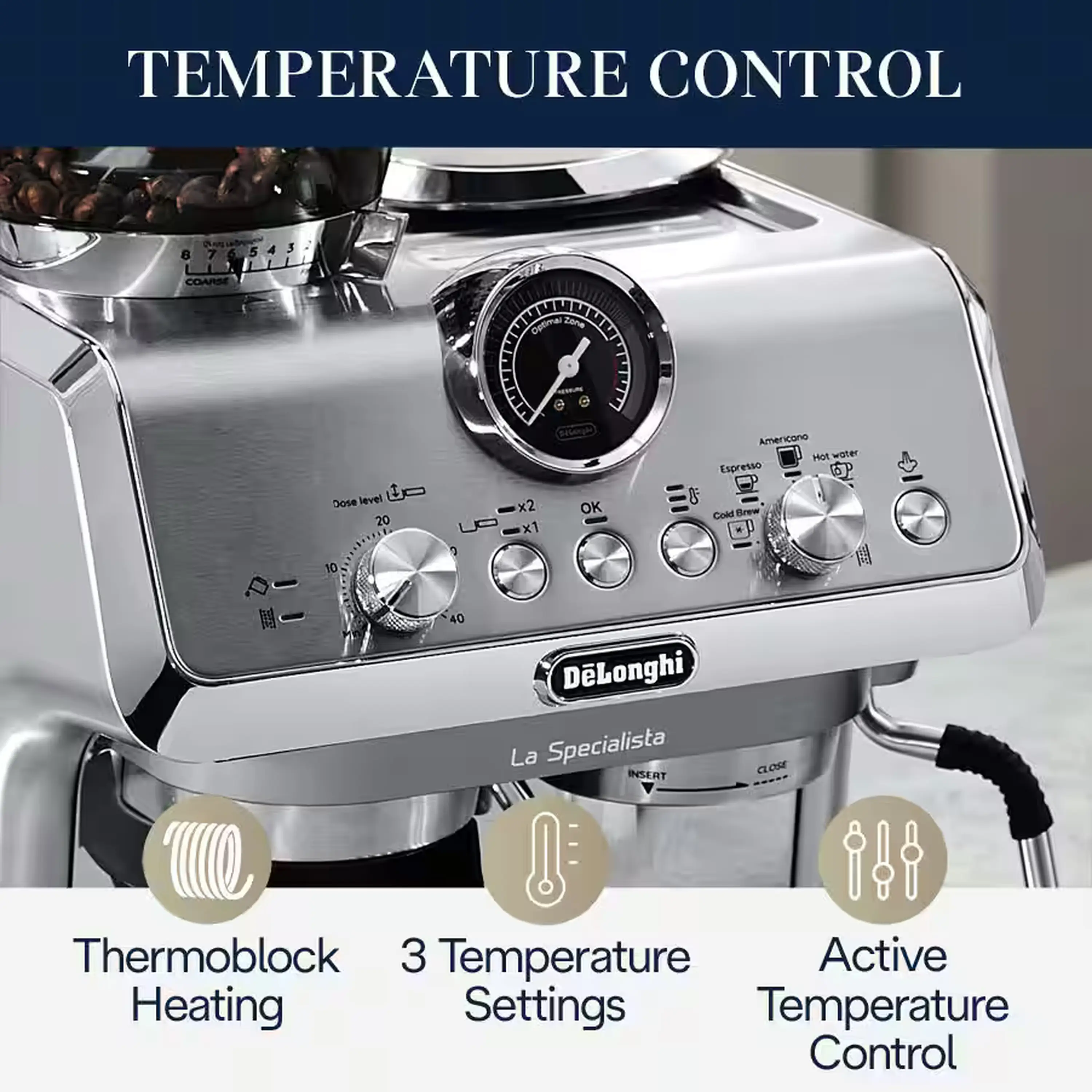 De'Longhi La Specialista Arte Evo Espresso Machine with Cold Brew in Silver (EC9255M) - Image 13