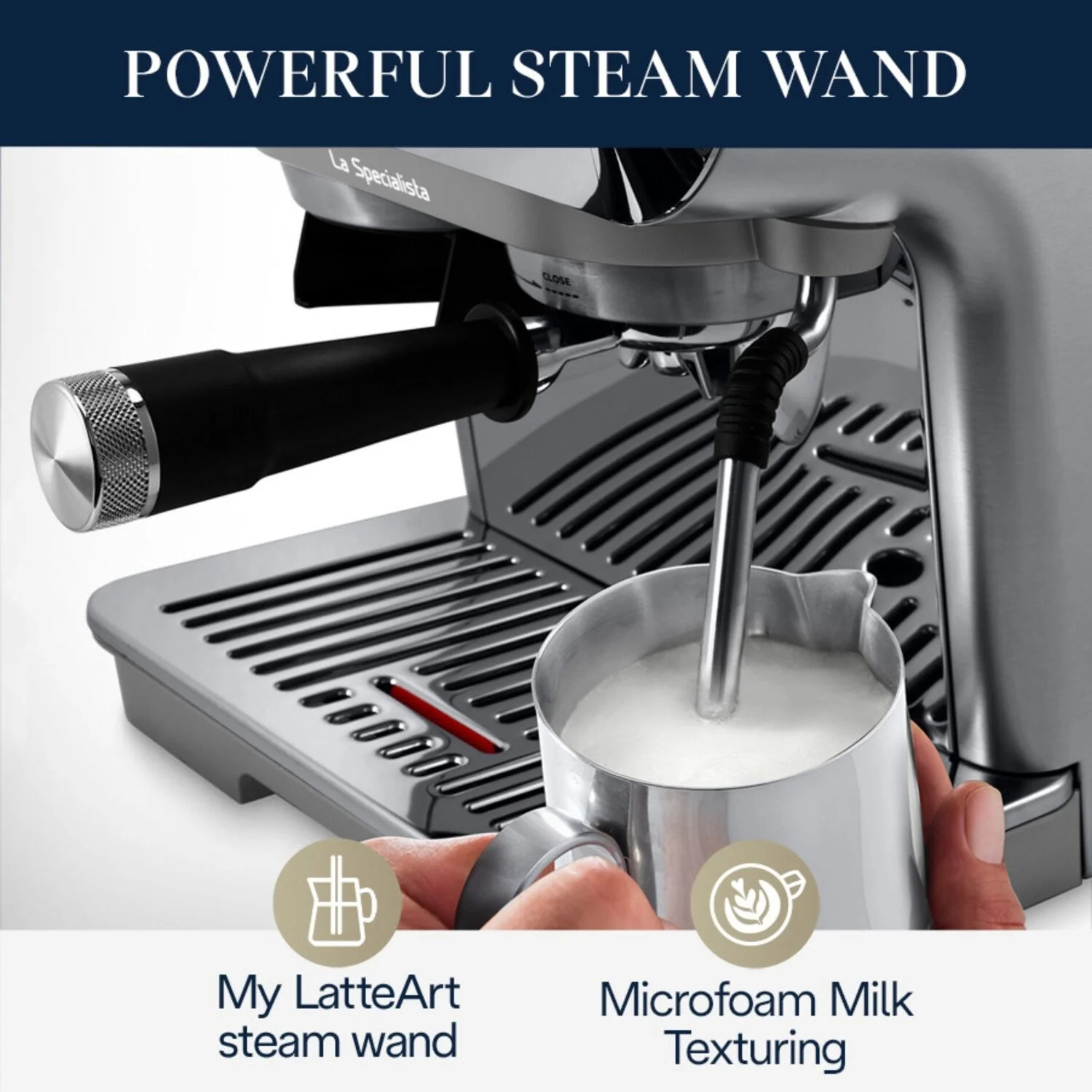 De'Longhi La Specialista Arte Evo Espresso Machine with Cold Brew in Silver (EC9255M) - Image 14