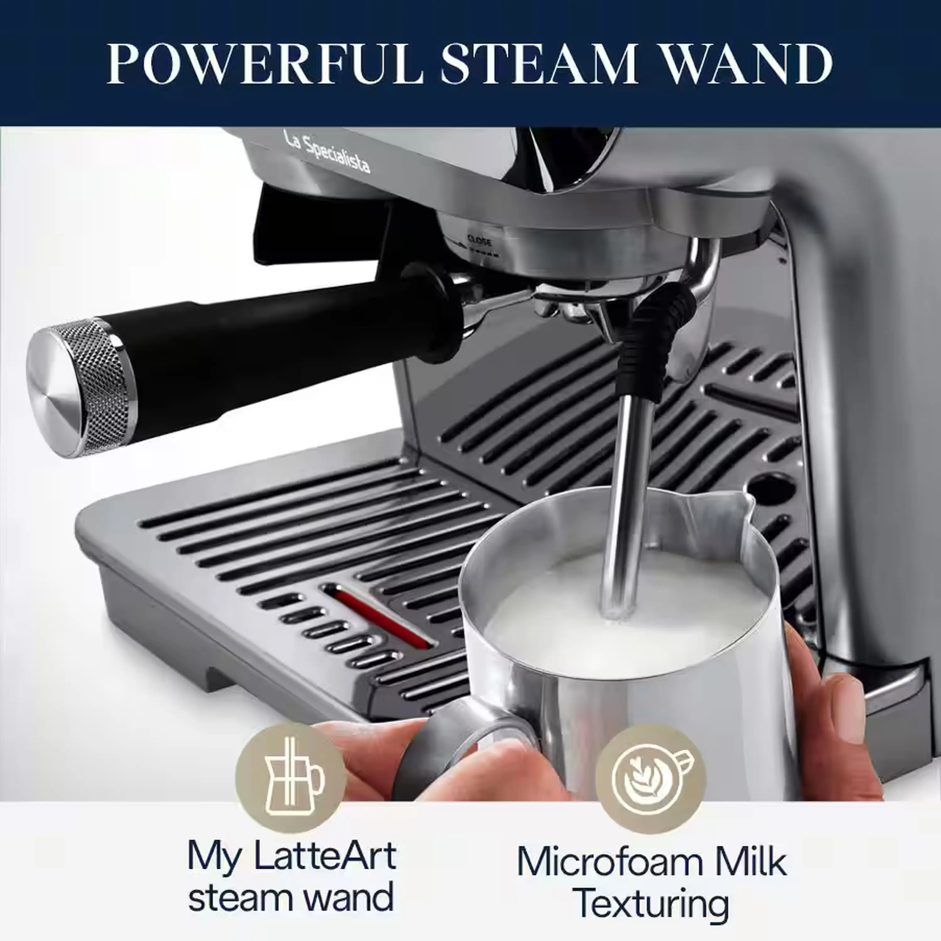 De'Longhi La Specialista Arte Evo Espresso Machine with Cold Brew in Silver (EC9255M) - Image 16