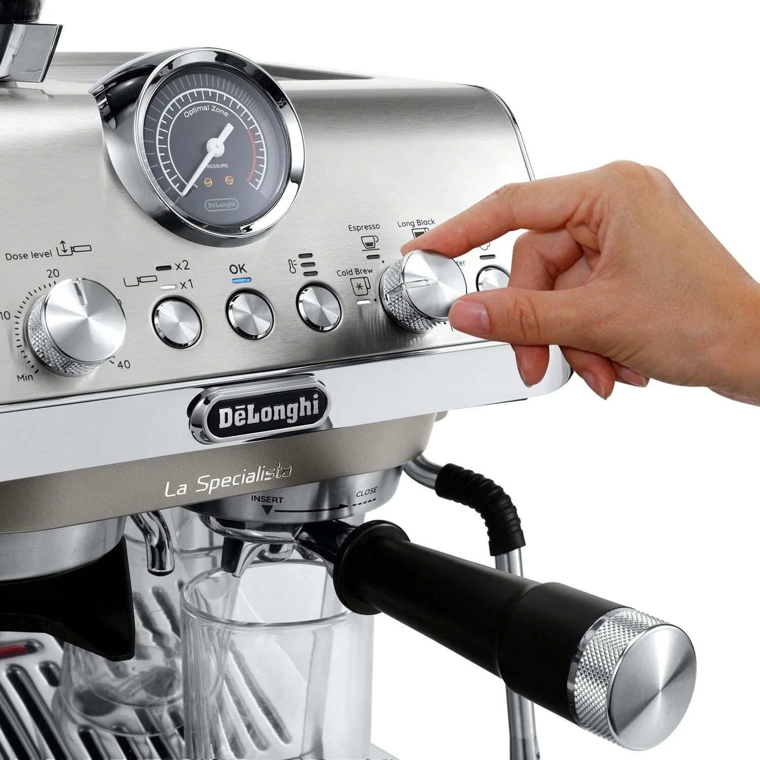De'Longhi La Specialista Arte Evo Espresso Machine with Cold Brew in Silver (EC9255M) - Image 8