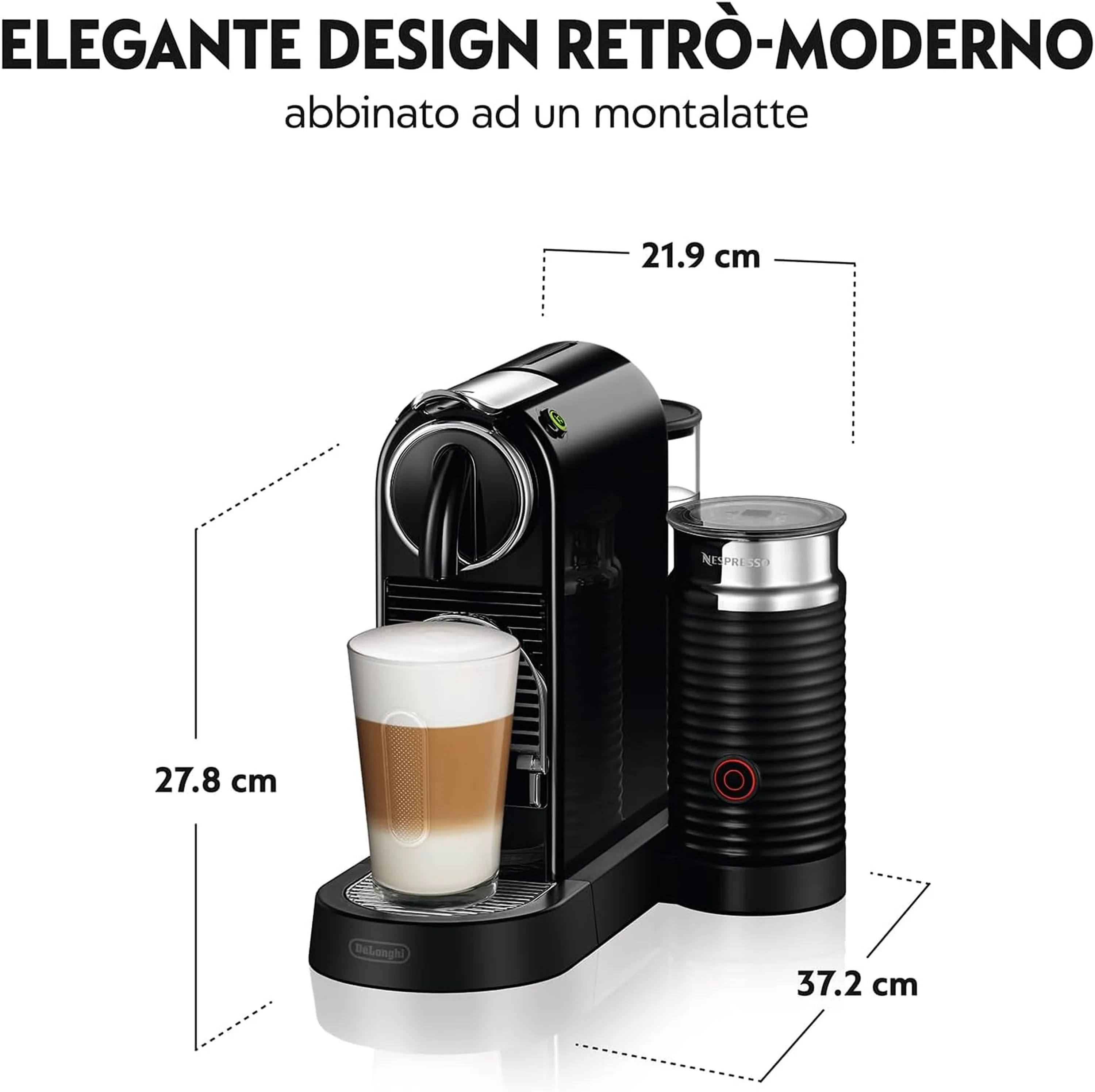 De'Longhi Nespresso Citiz Capsule Espresso Machine in Black (EN267BAE) - Image 8