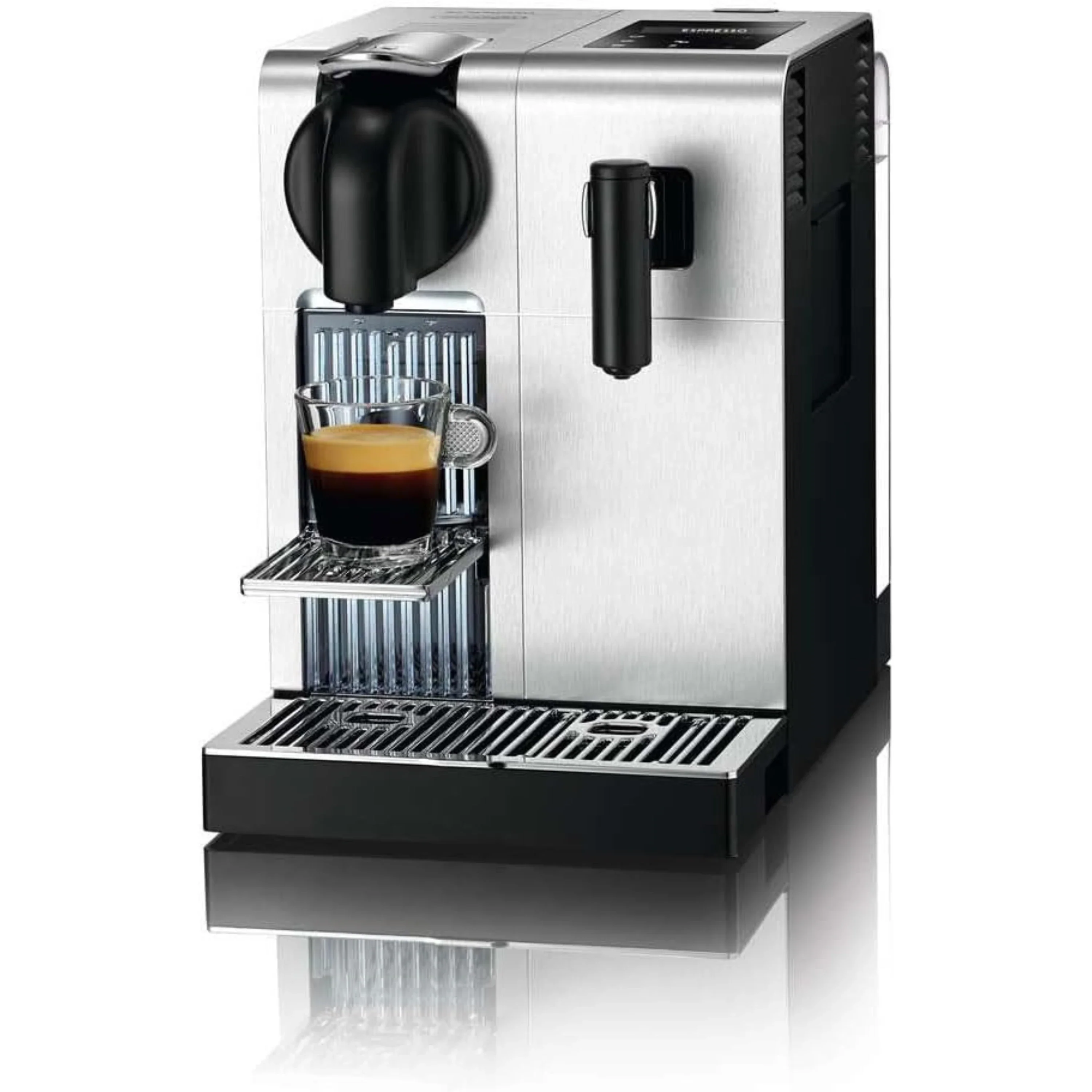 De'Longhi Nespresso Lattissima Pro Capsule Espresso/Cappuccino Machine in Brushed Aluminum and Black (EN750MB) - Image 2