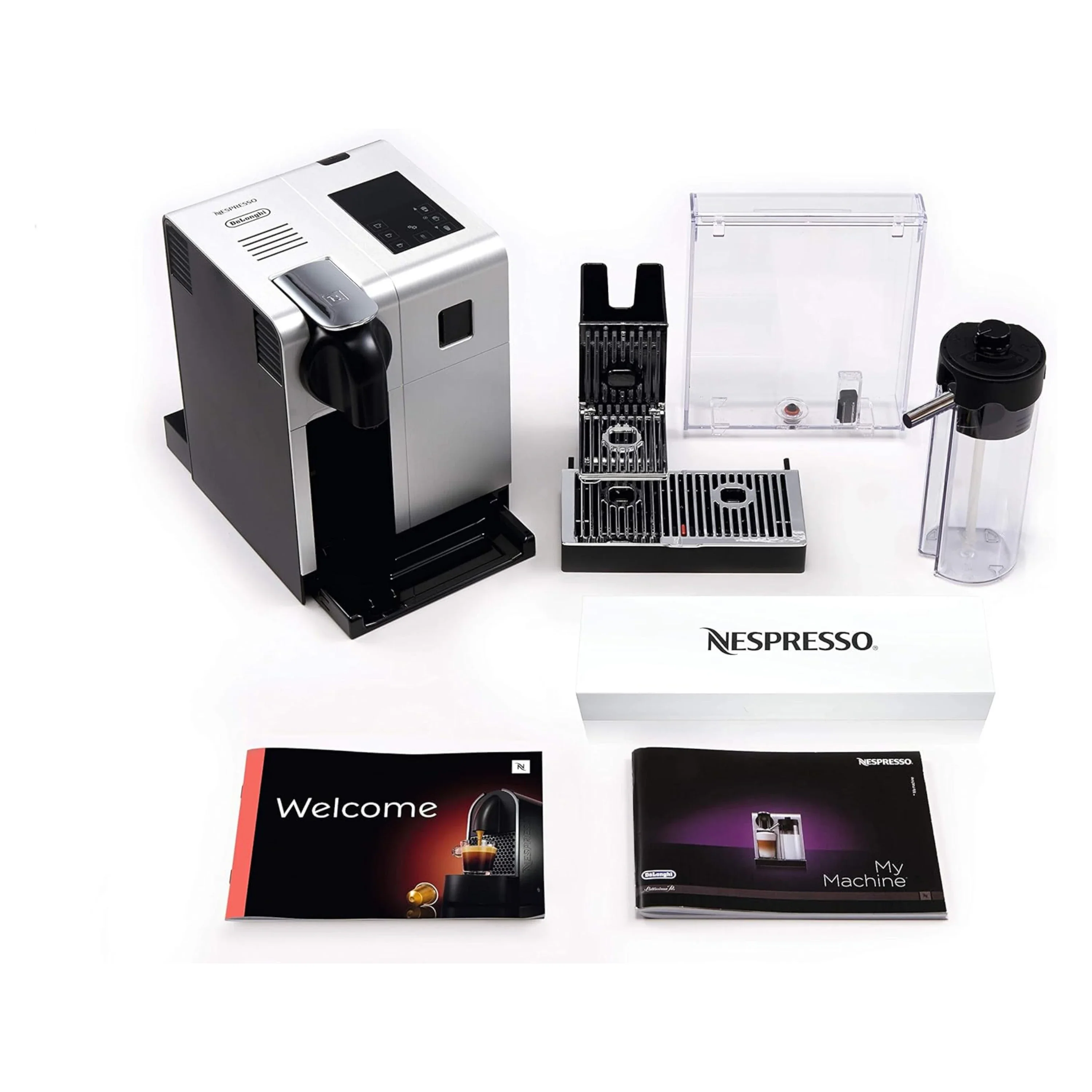 De'Longhi Nespresso Lattissima Pro Capsule Espresso/Cappuccino Machine in Brushed Aluminum and Black (EN750MB) - Image 9