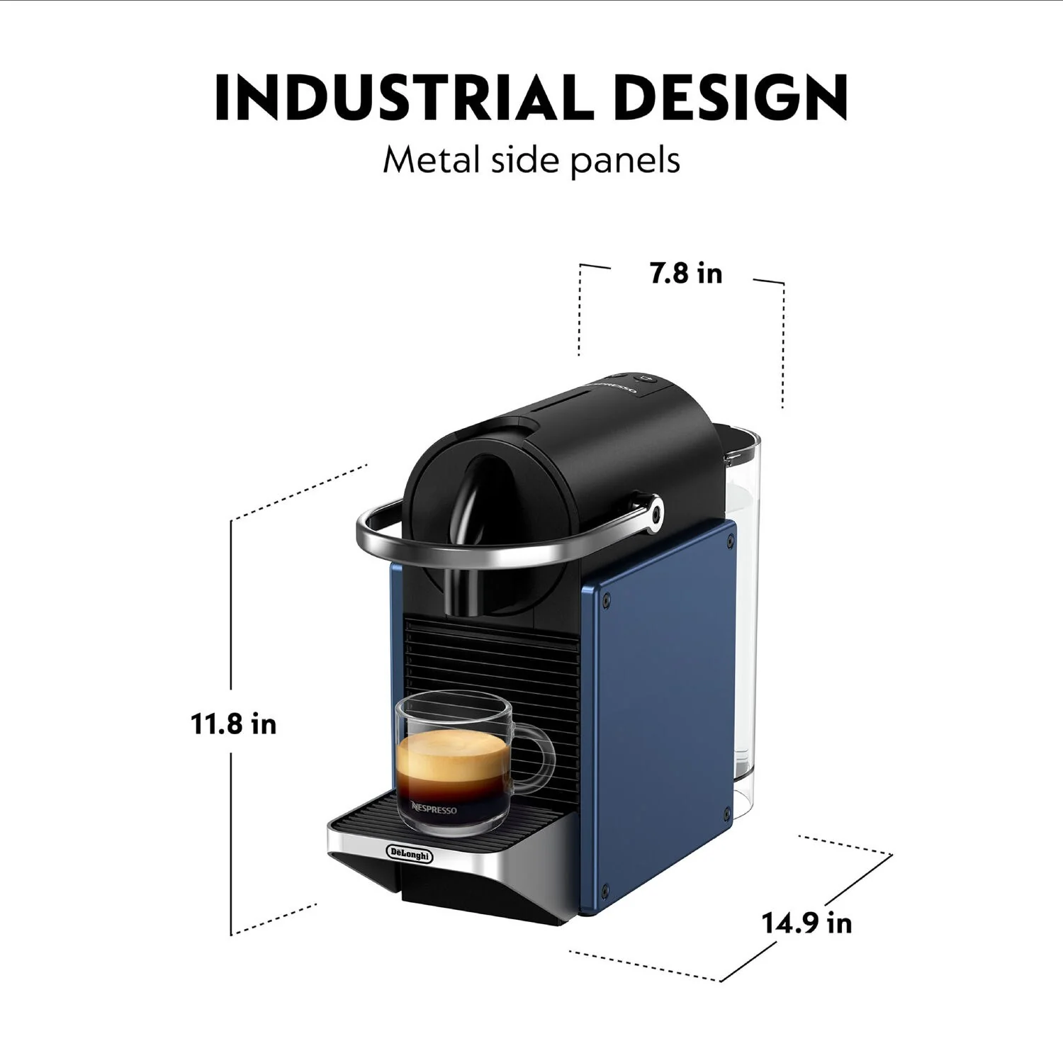 De'Longhi Nespresso Pixie Espresso Single Serve Machine, Advanced Features in Dark Blue (EN127BL) - Image 9