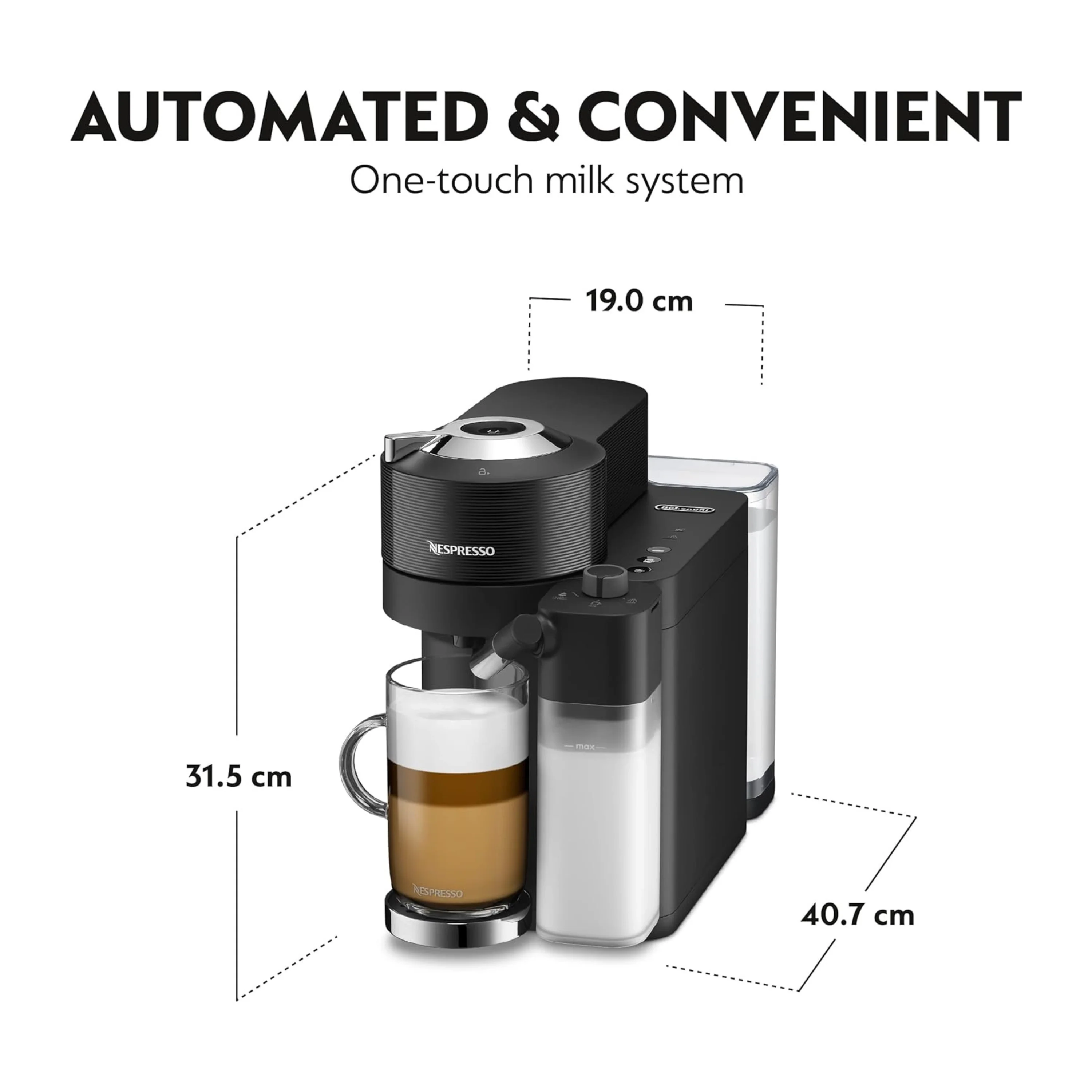 De'Longhi Nespresso Vertuo Lattissima in Black (ENV300B) - Image 9