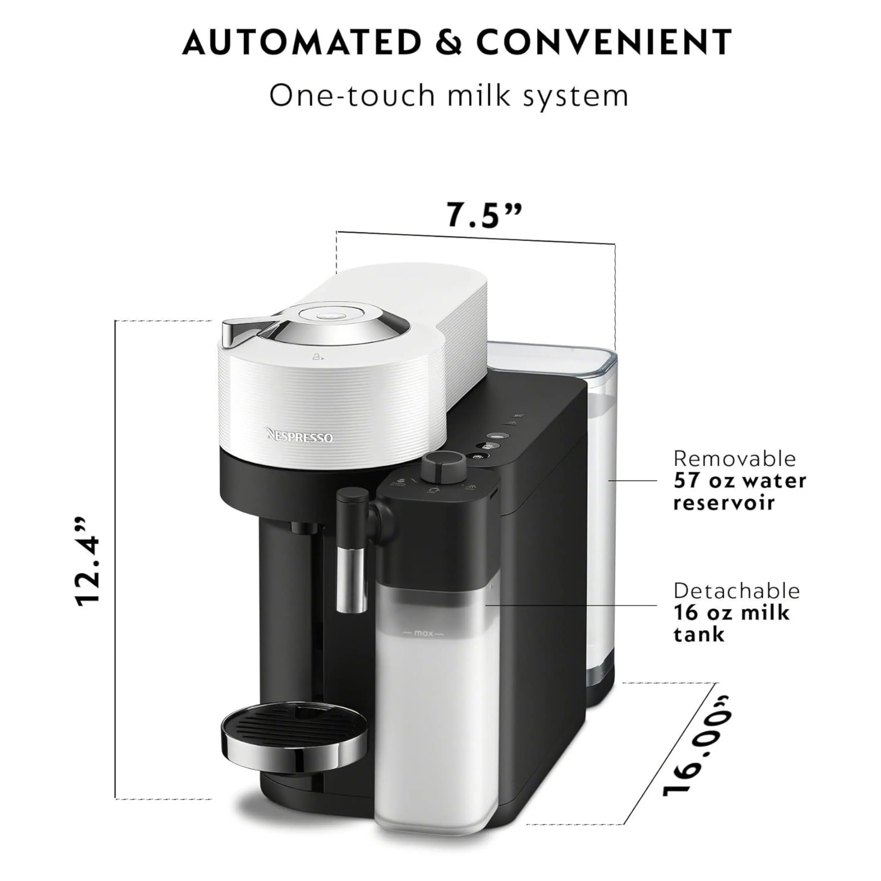 De'Longhi Nespresso Vertuo Lattissima in White (ENV300W) - Image 6