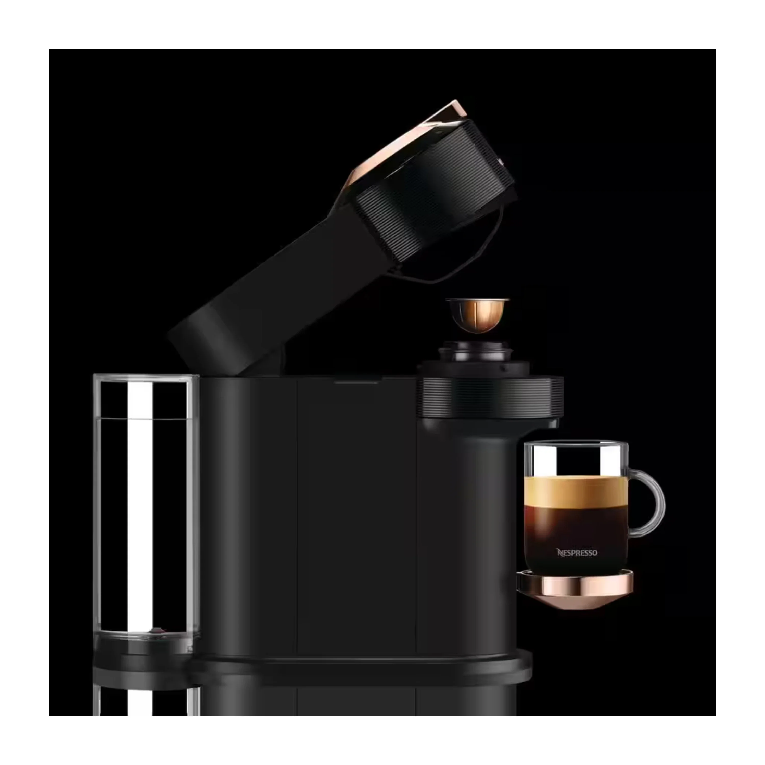 De'Longhi Nespresso Vertuo Next Premium Coffee and Espresso Maker in Black and Rose Gold (ENV120B) - Image 4