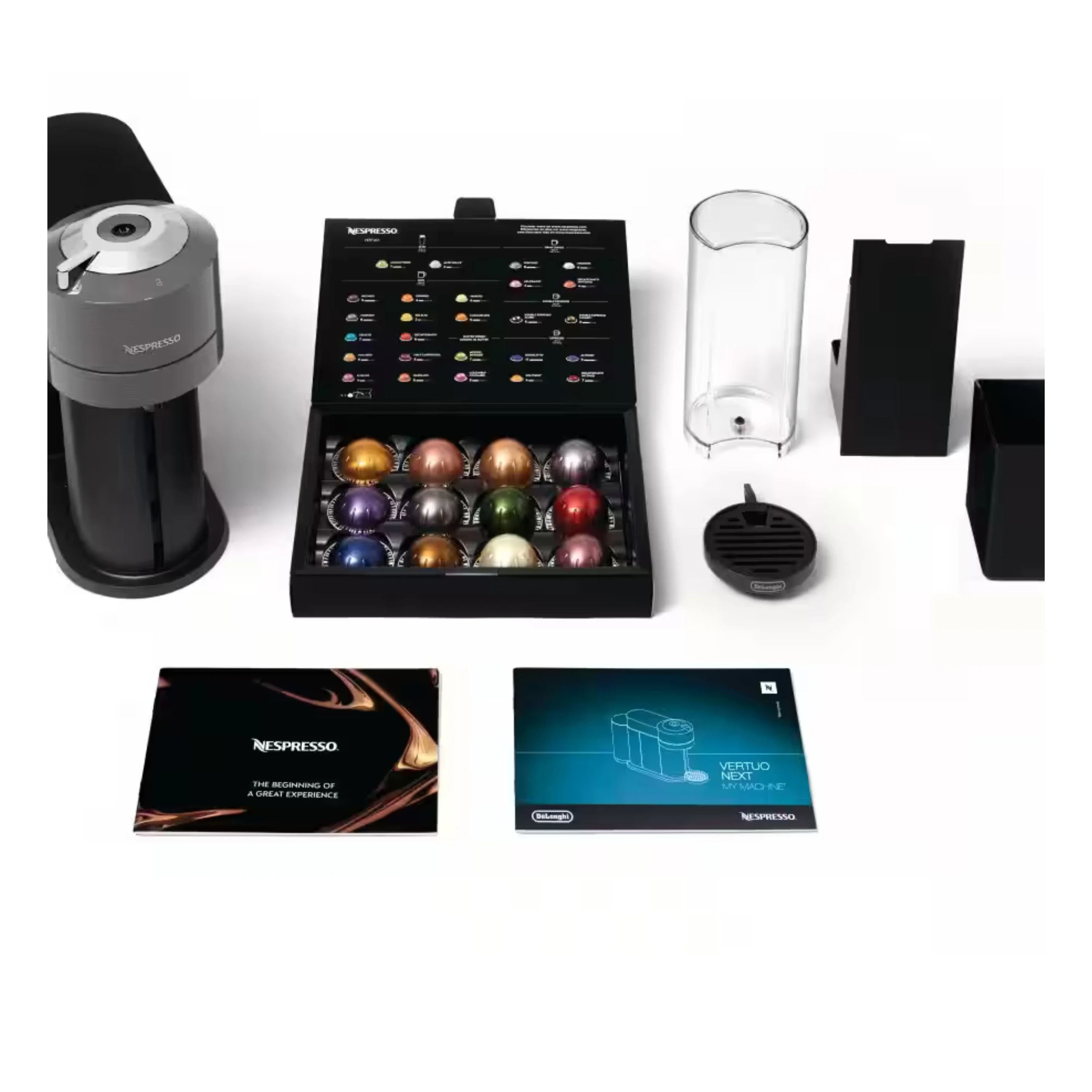 De'Longhi Nespresso Vertuo Next Premium Coffee and Espresso Maker Plus Aeroccino3 Milk Frother in Black and Gray (ENV120GYAE) - Image 6