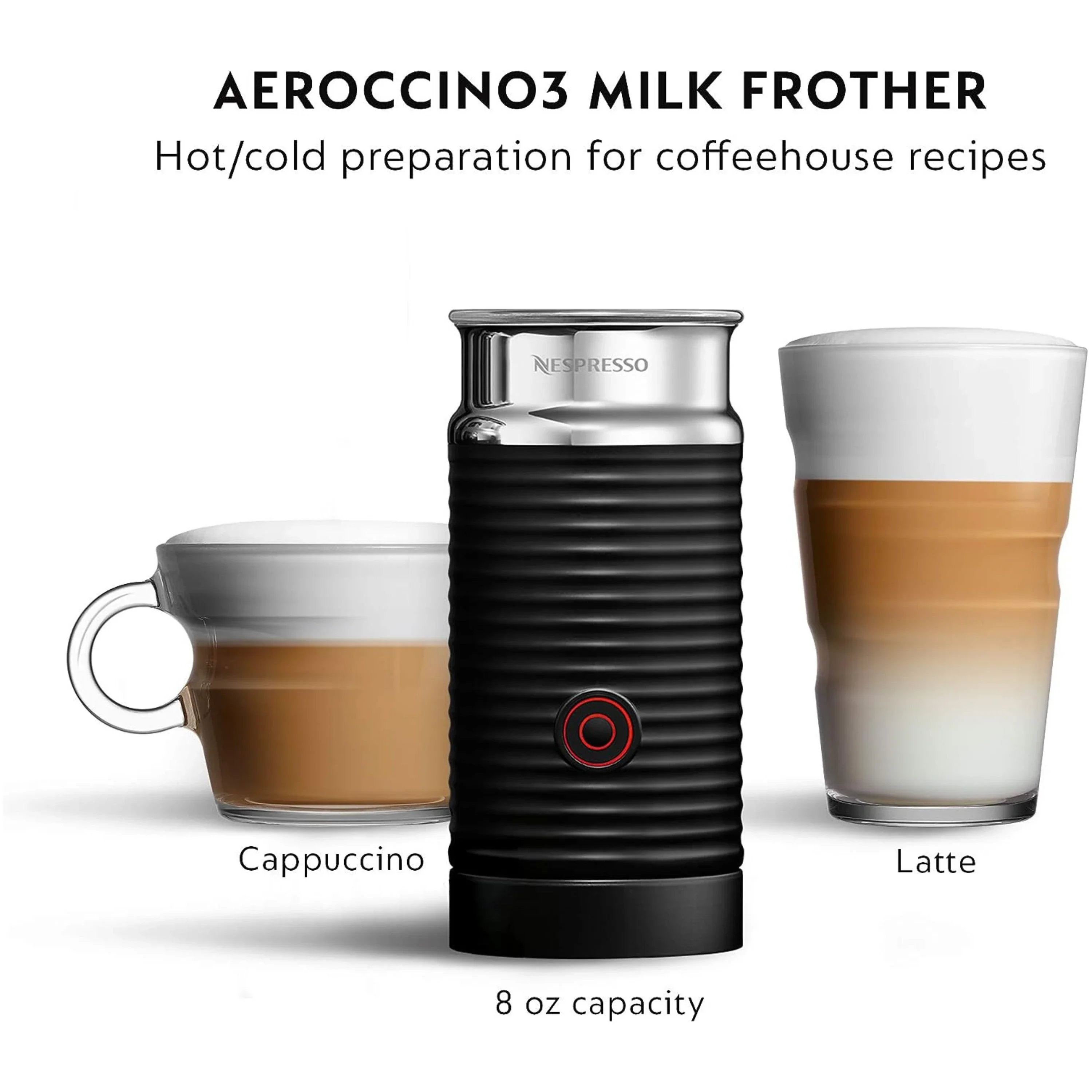 De'Longhi Nespresso Vertuo Next Premium Coffee and Espresso Maker Plus Aeroccino3 Milk Frother in Black and Gray (ENV120GYAE) - Image 7