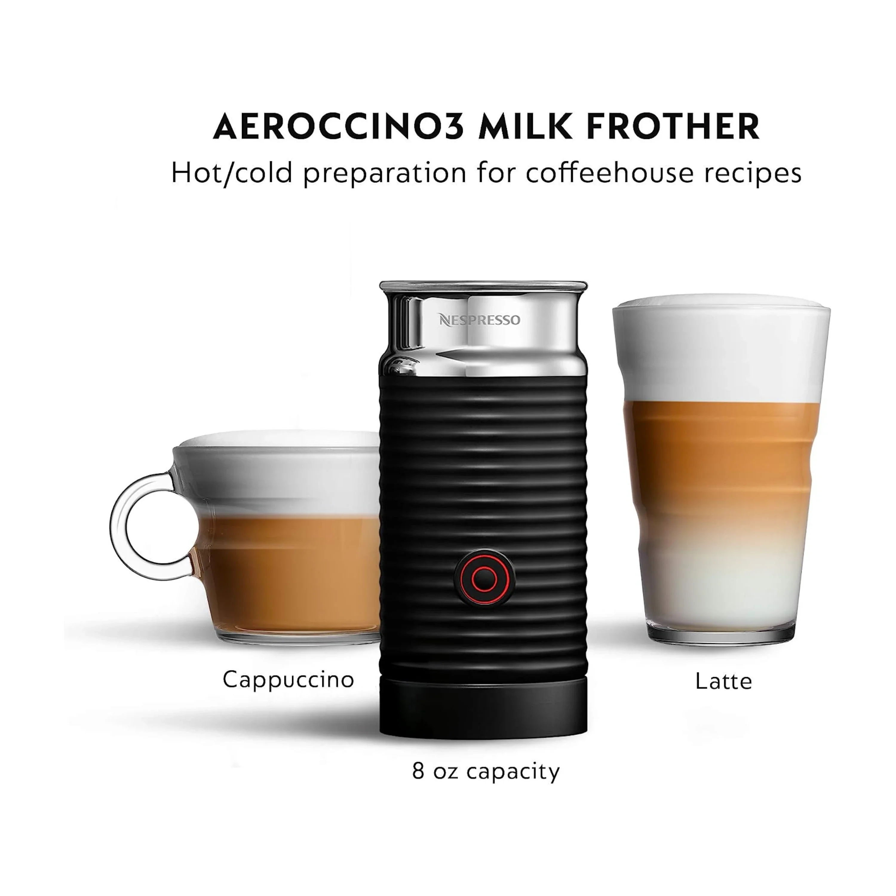De'Longhi Nespresso VertuoPlus Coffee & Espresso Single-Serve Machine and Aeroccino Milk Frother in Black and Gray (ENV150GYAE) - Image 4