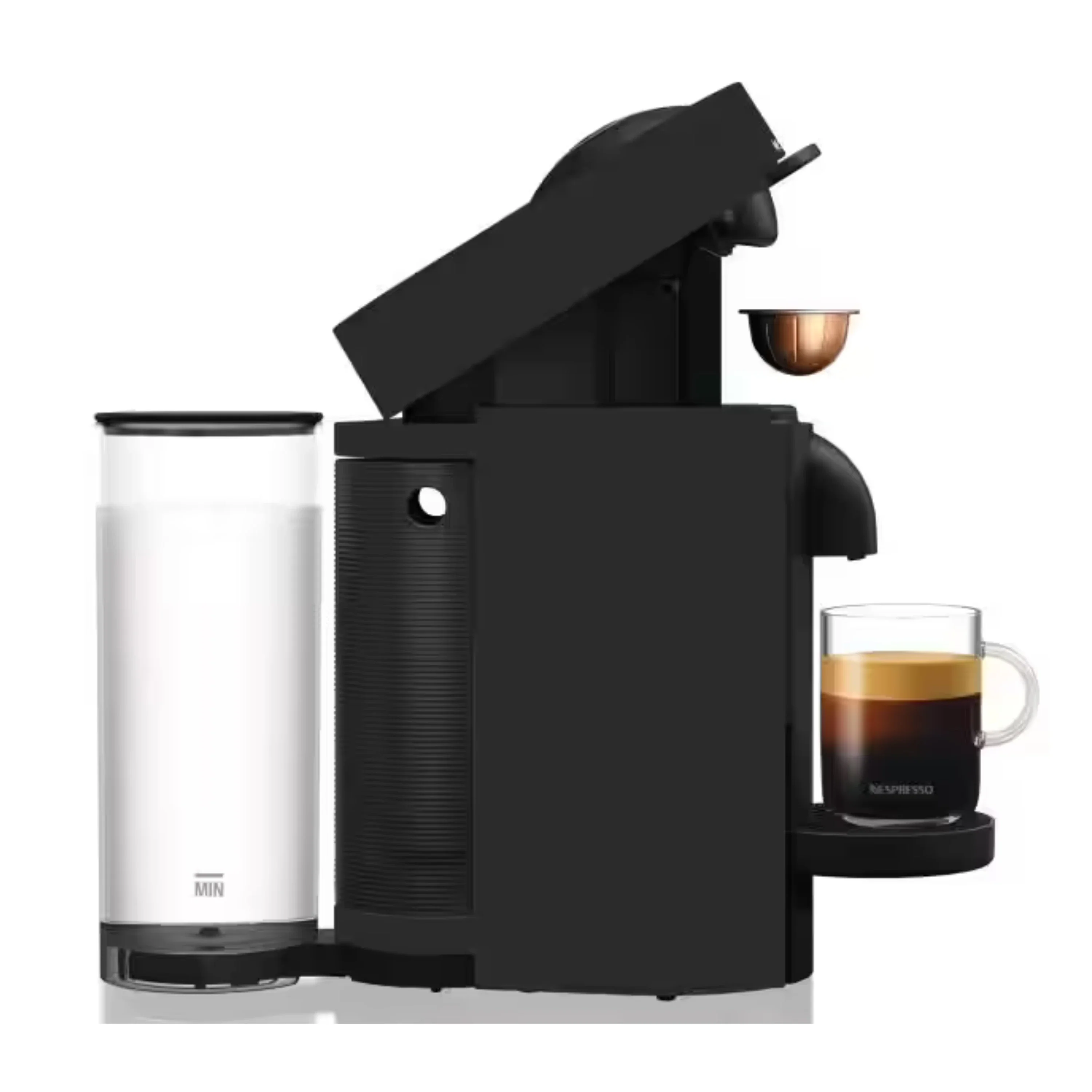 De'Longhi Nespresso VertuoPlus Coffee & Espresso Single-Serve Machine and Aeroccino Milk Frother in Black (ENV150BMAE) - Image 4