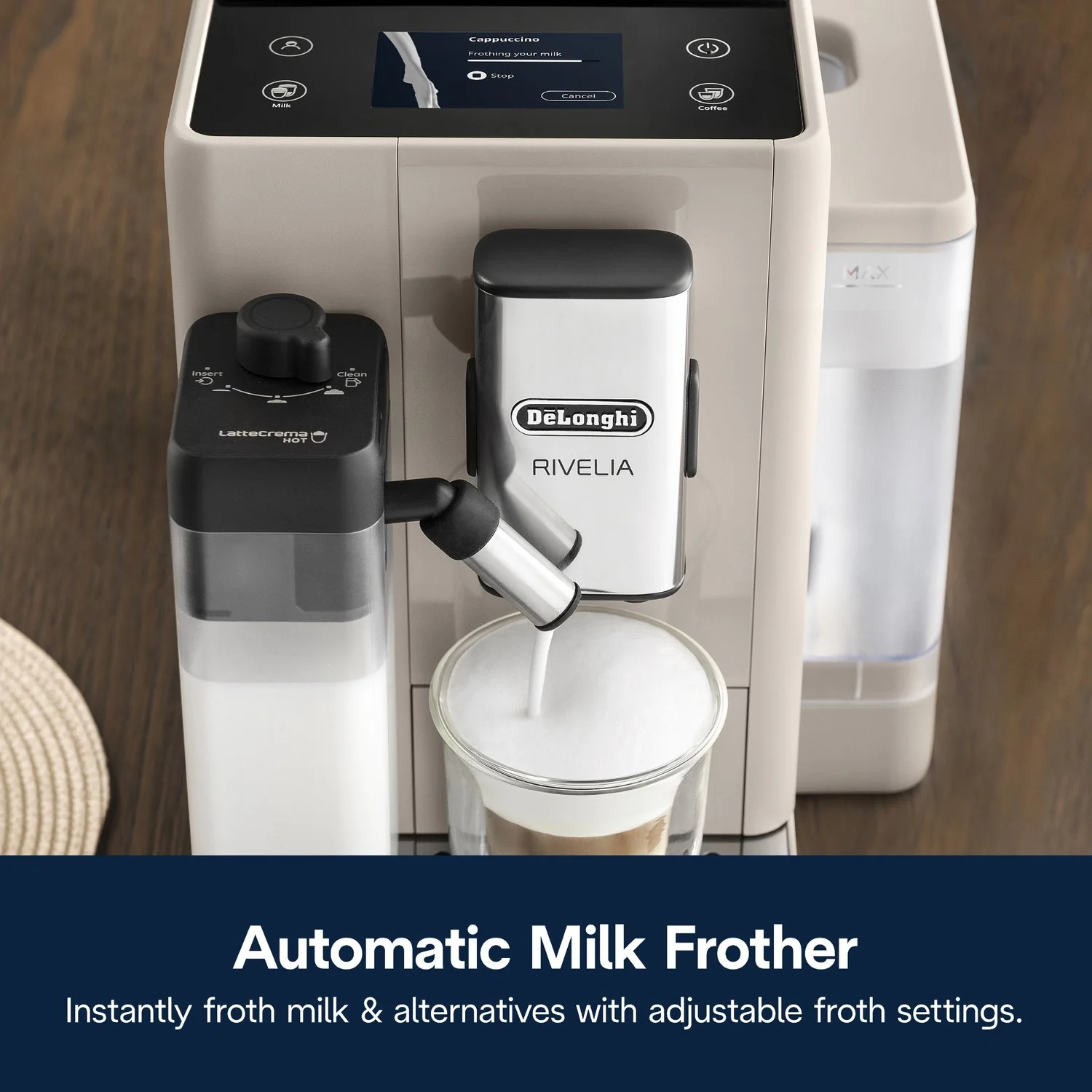 De'Longhi Rivelia Fully Automatic Espresso Machine in Beige (EXAM44055BG) - Image 13