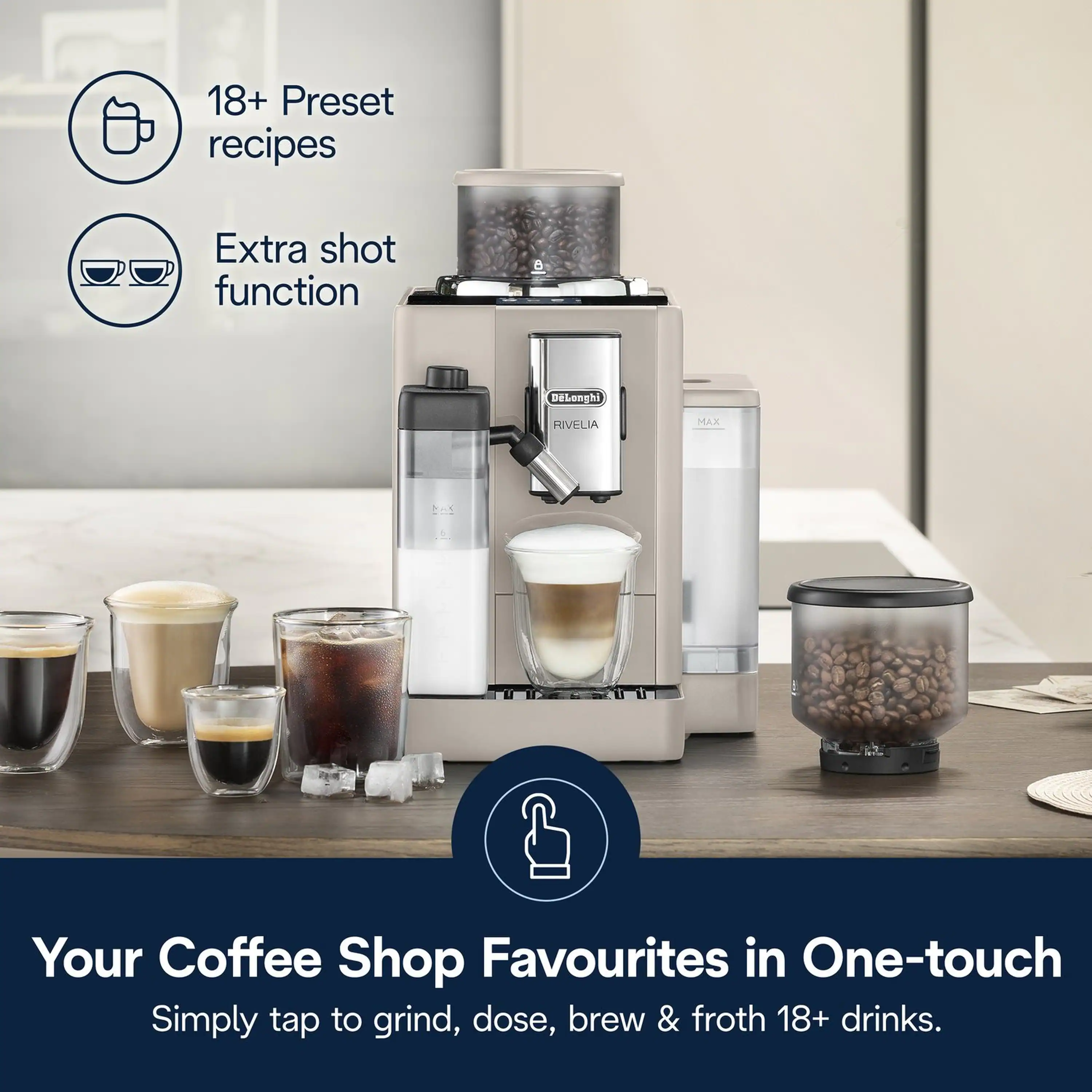 De'Longhi Rivelia Fully Automatic Espresso Machine in Black (EXAM44055B) - Image 18