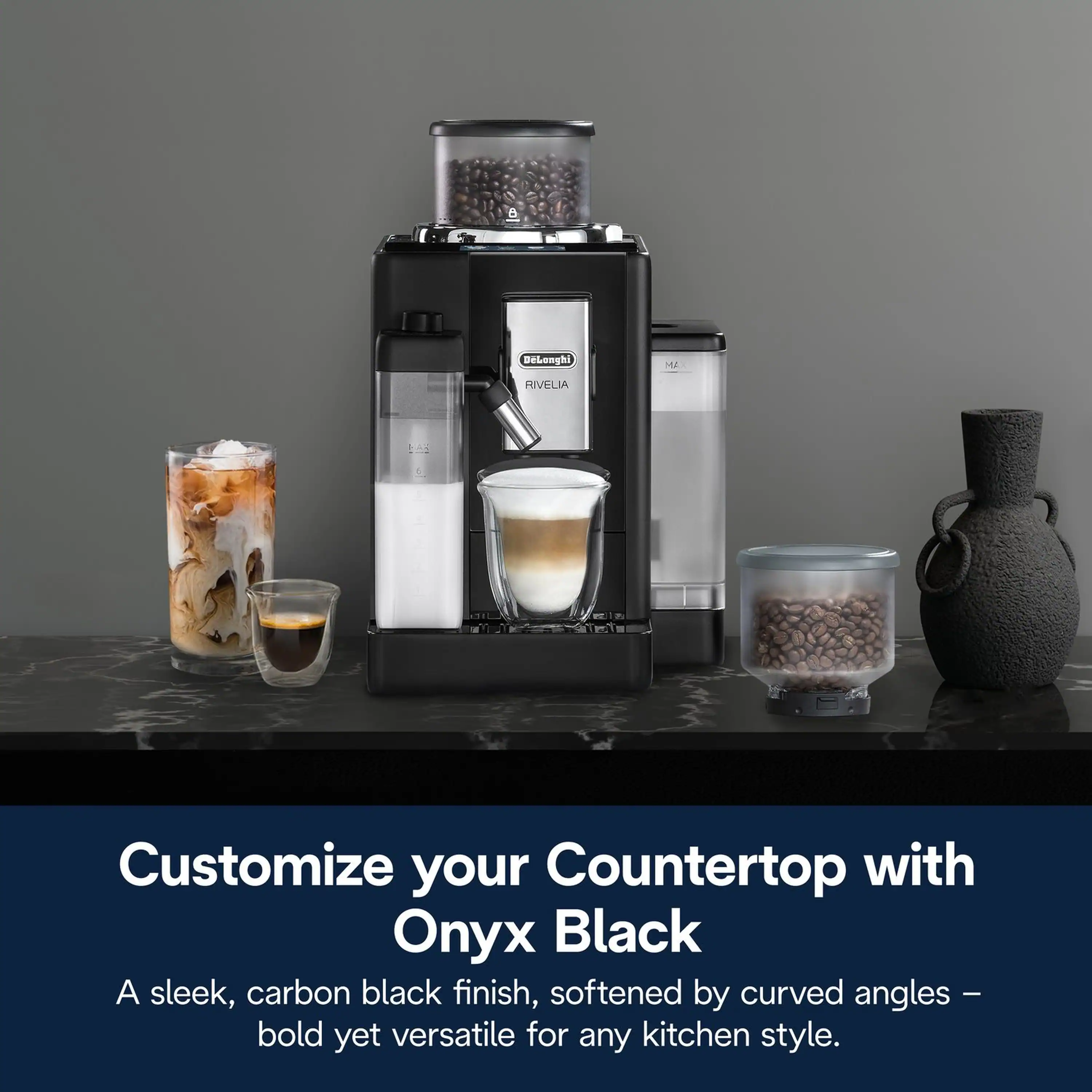 De'Longhi Rivelia Fully Automatic Espresso Machine in Black (EXAM44055B) - Image 21