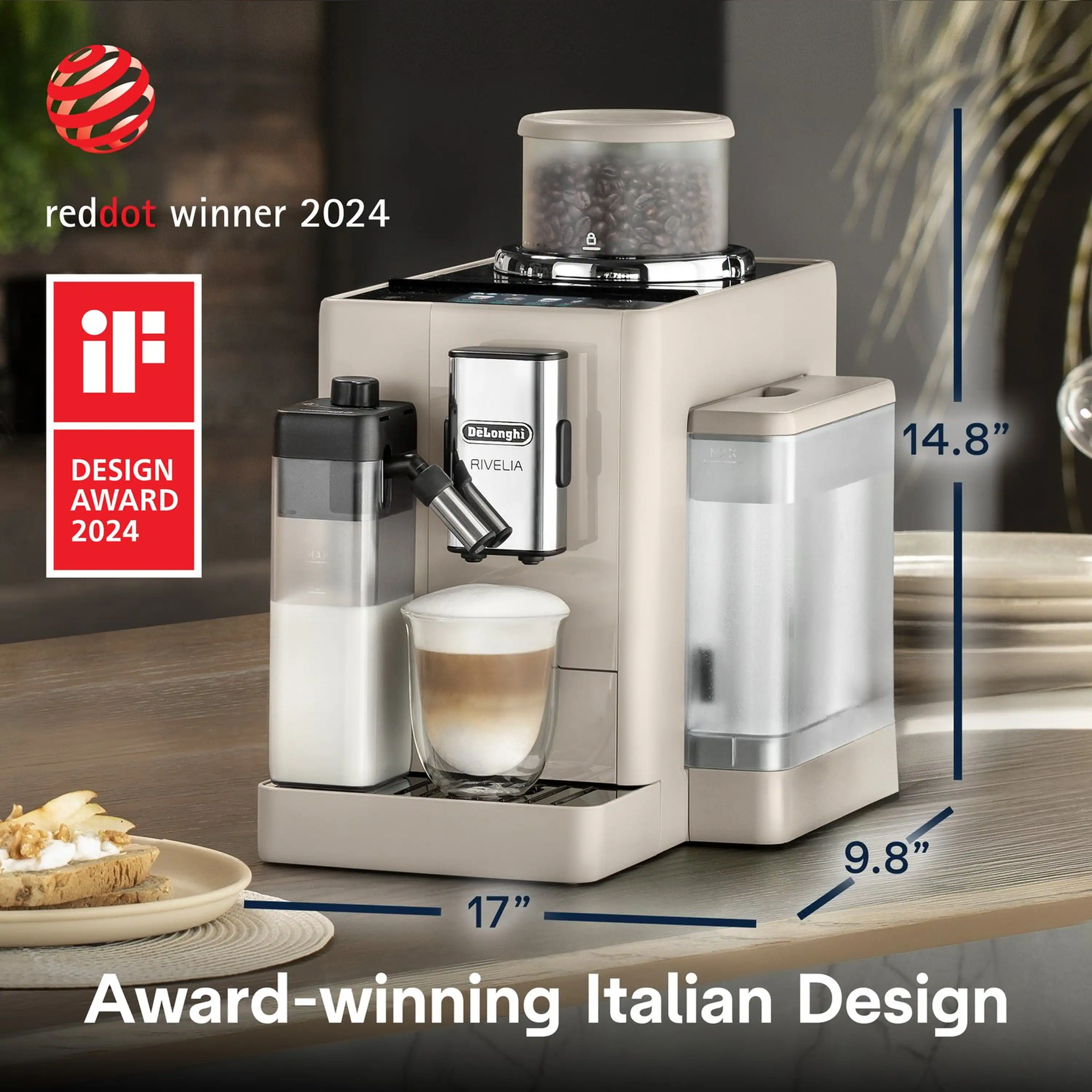 De'Longhi Rivelia Fully Automatic Espresso Machine in Black (EXAM44055B) - Image 22