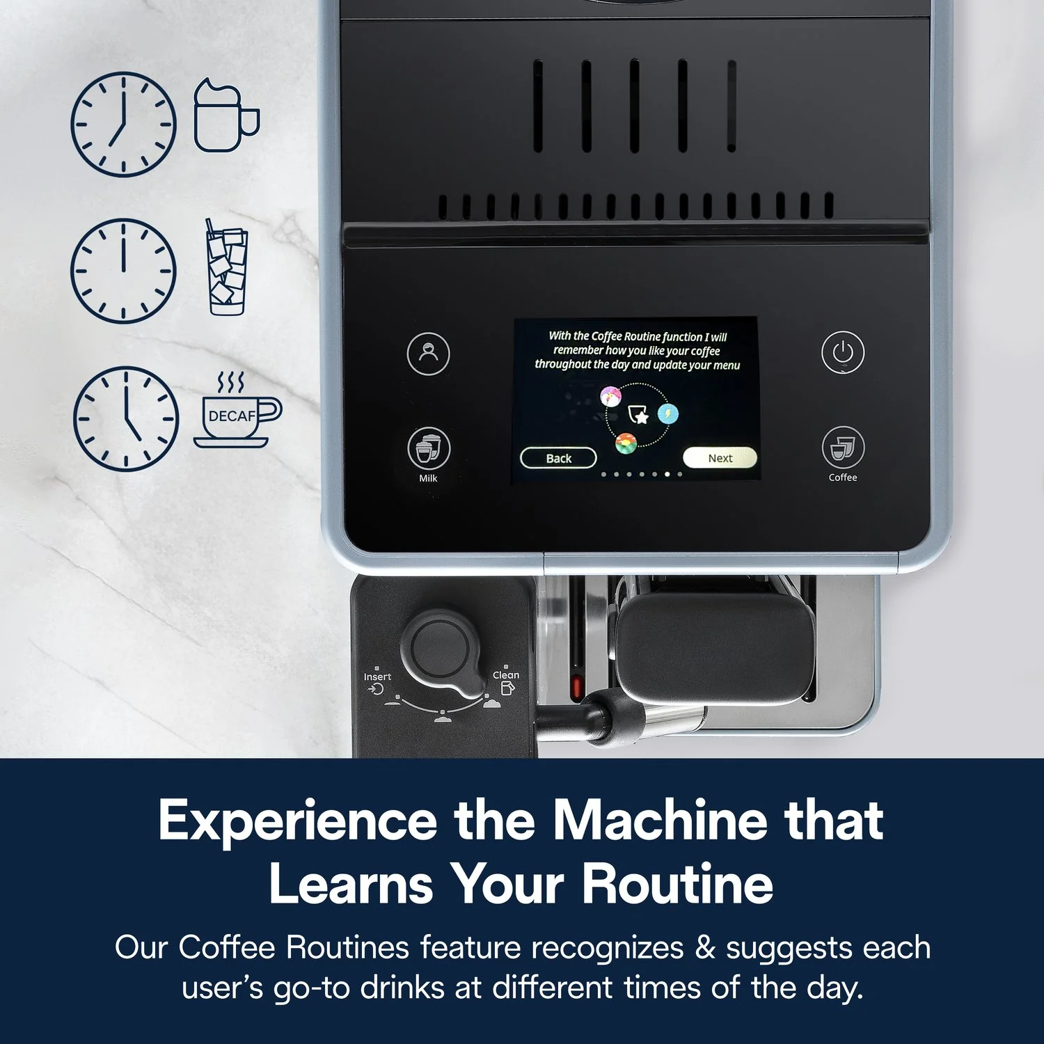 De'Longhi Rivelia Fully Automatic Espresso Machine in Pebble Gray (EXAM44055G) - Image 16