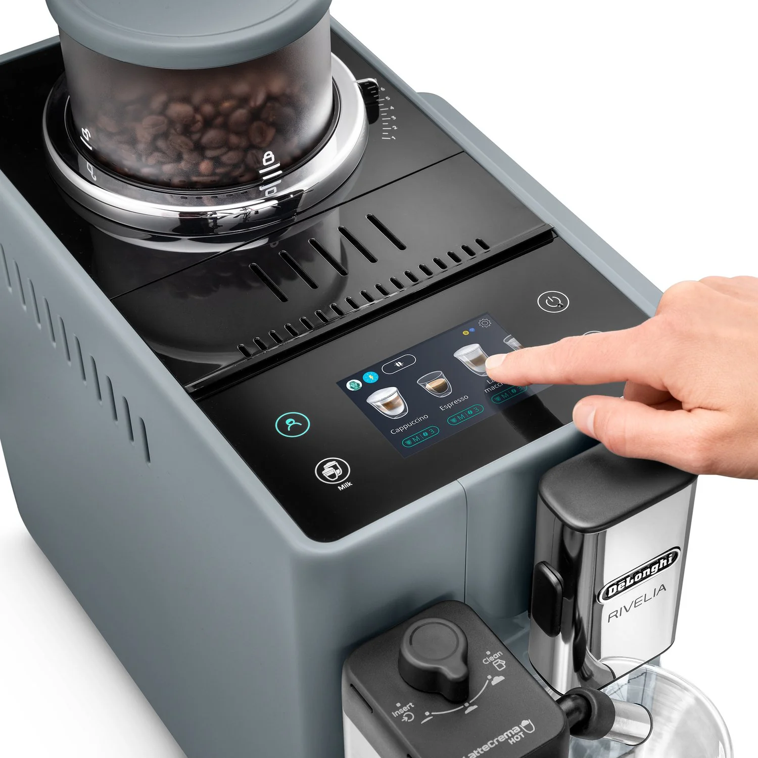 De'Longhi Rivelia Fully Automatic Espresso Machine in Pebble Gray (EXAM44055G) - Image 18