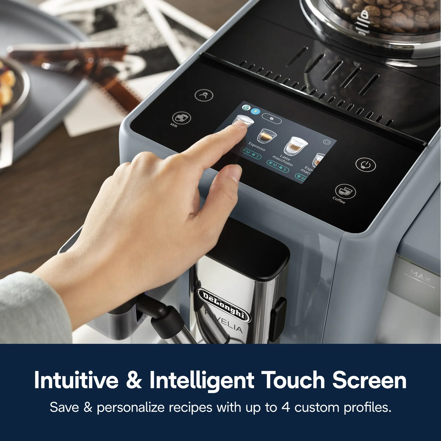 De'Longhi Rivelia Fully Automatic Espresso Machine in Pebble Gray (EXAM44055G) - Image 19