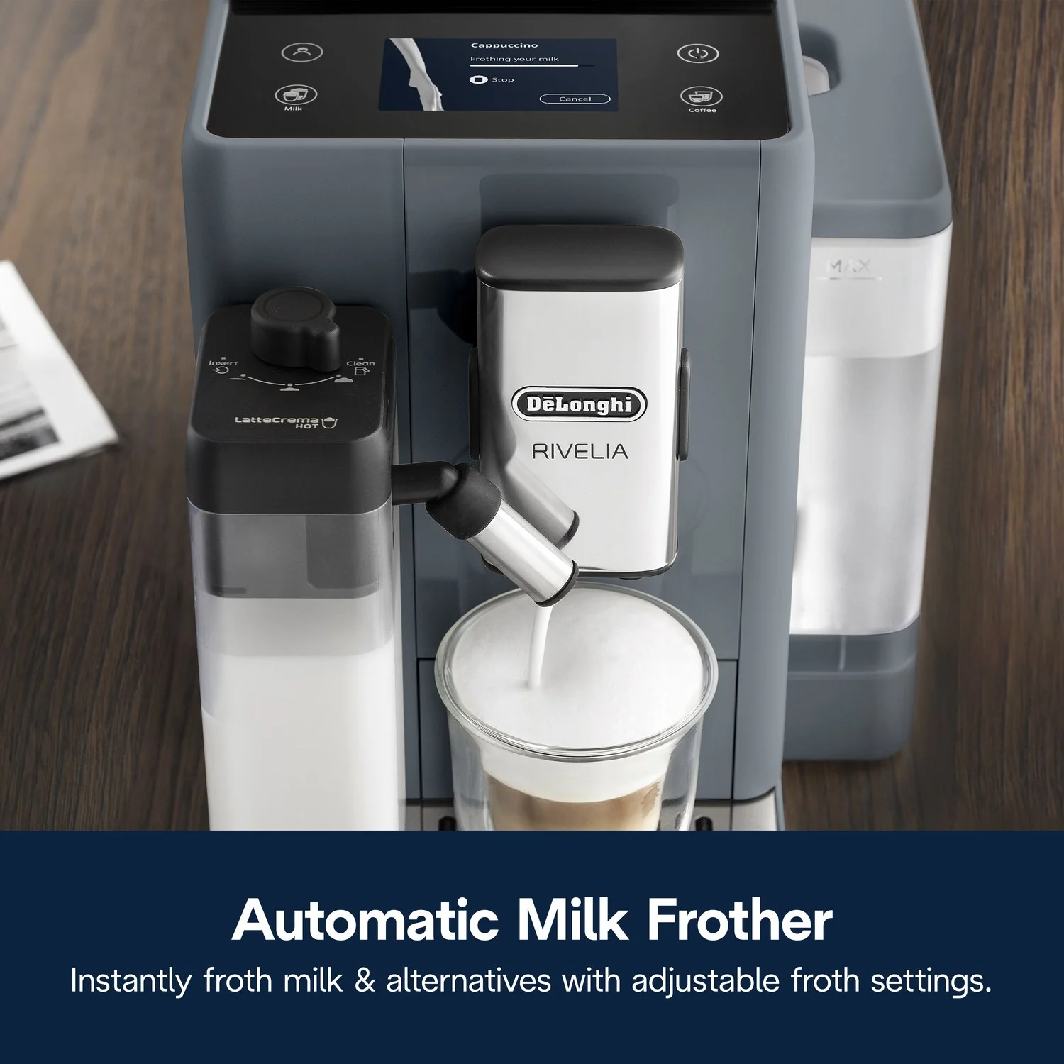De'Longhi Rivelia Fully Automatic Espresso Machine in Pebble Gray (EXAM44055G) - Image 22