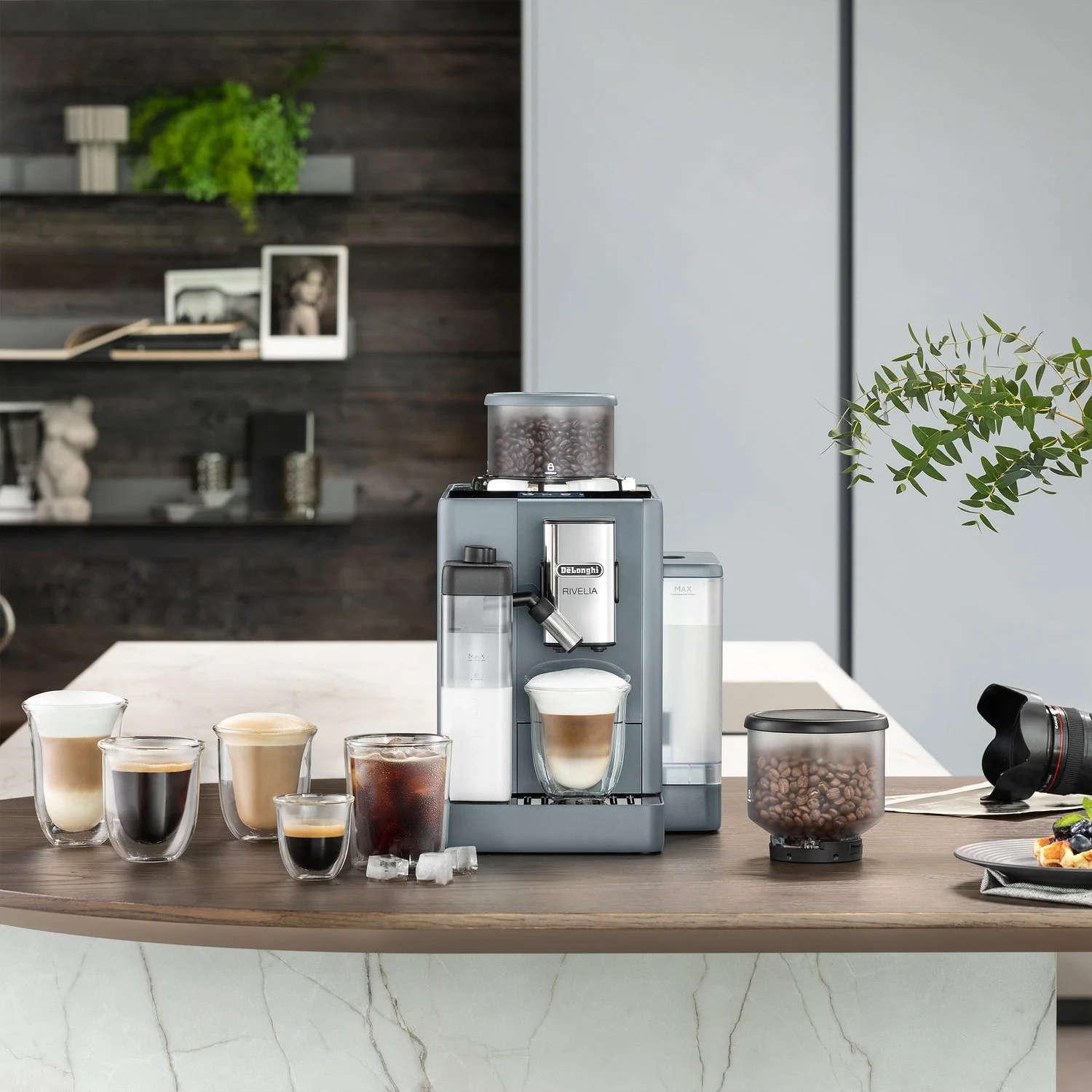 De'Longhi Rivelia Fully Automatic Espresso Machine in Pebble Gray (EXAM44055G) - Image 3