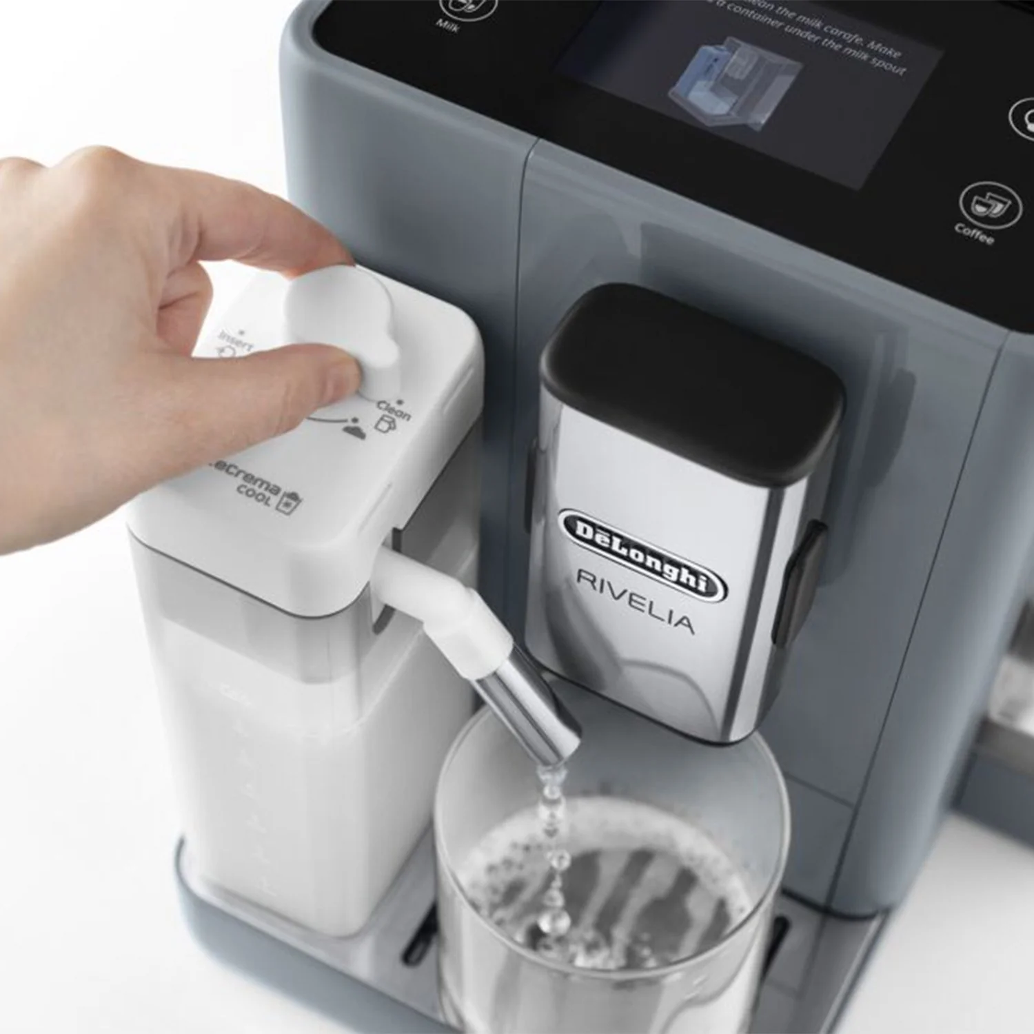 De'Longhi Rivelia Fully Automatic Espresso Machine in Pebble Gray (EXAM44055G) - Image 7