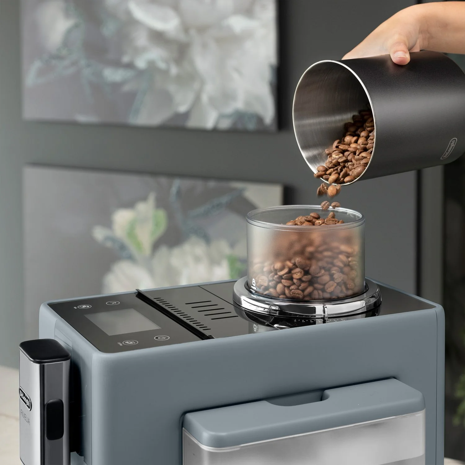 De'Longhi Rivelia Fully Automatic Espresso Machine in Pebble Gray (EXAM44055G) - Image 8