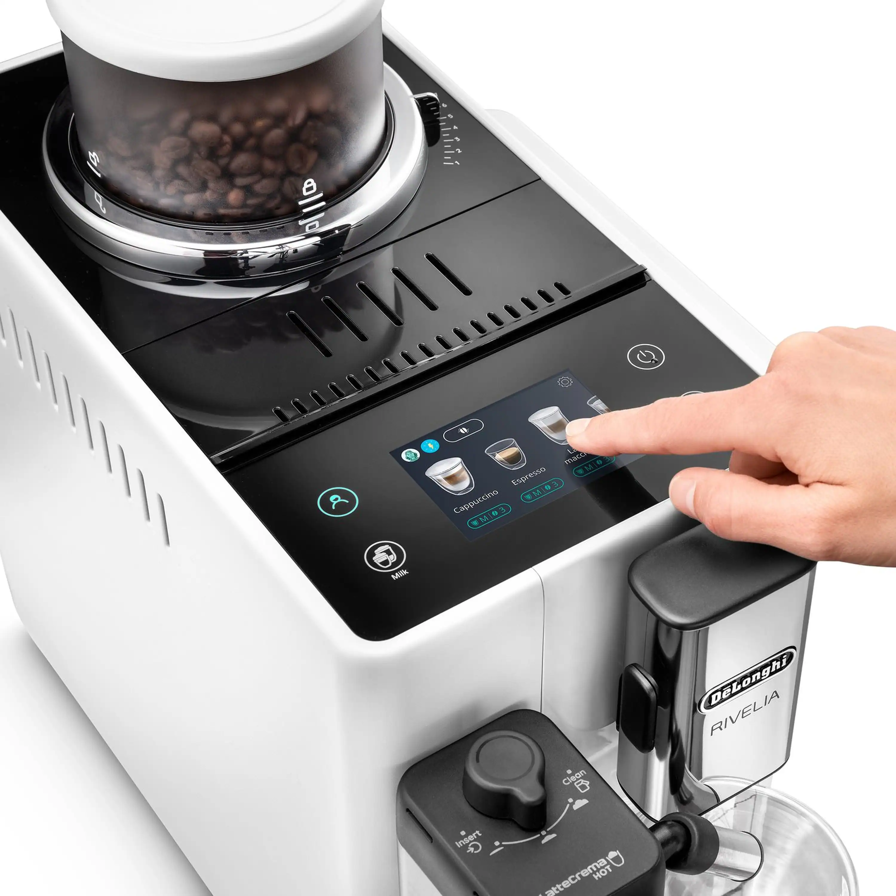 De'Longhi Rivelia Fully Automatic Espresso Machine in White (EXAM44055W) - Image 10