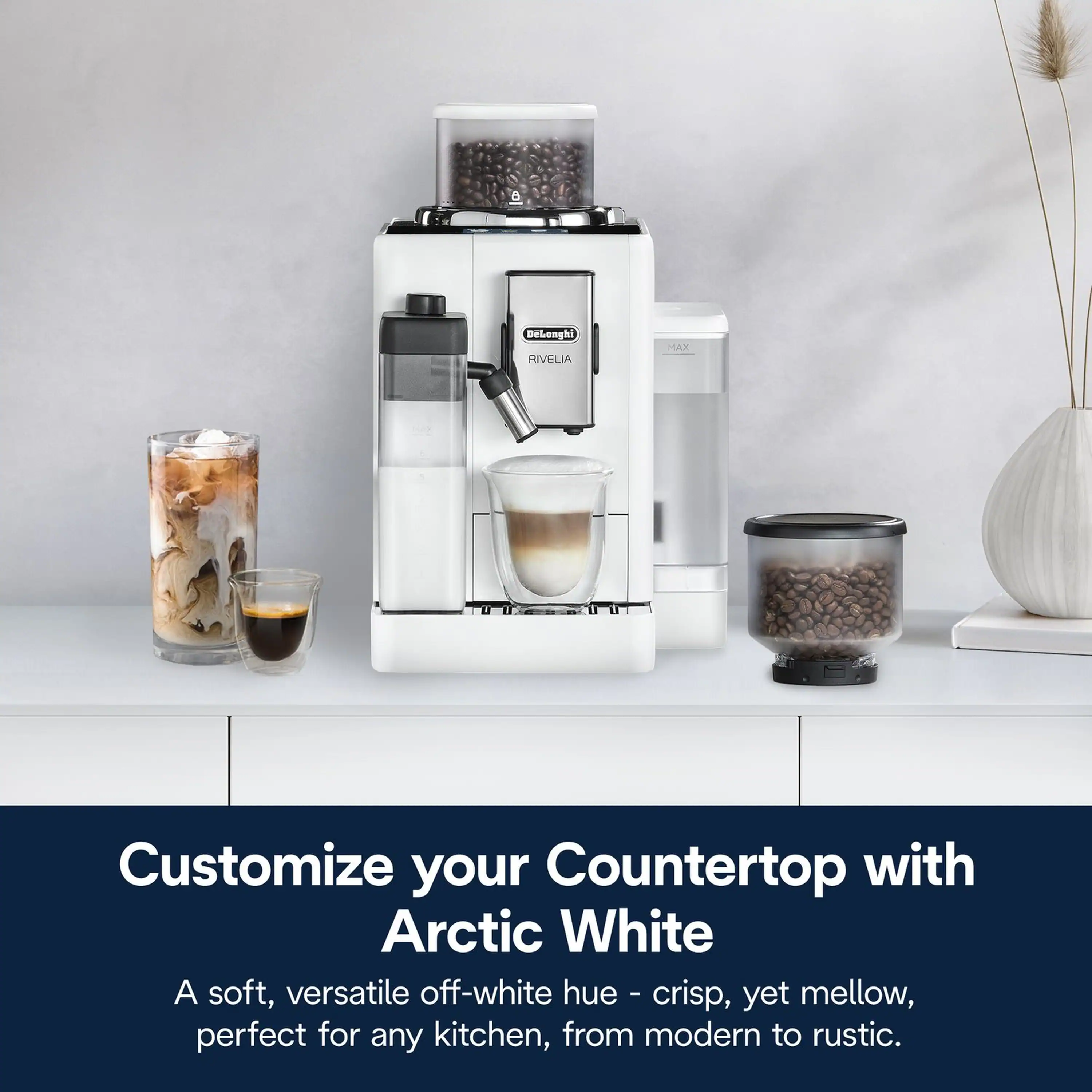 De'Longhi Rivelia Fully Automatic Espresso Machine in White (EXAM44055W) - Image 15