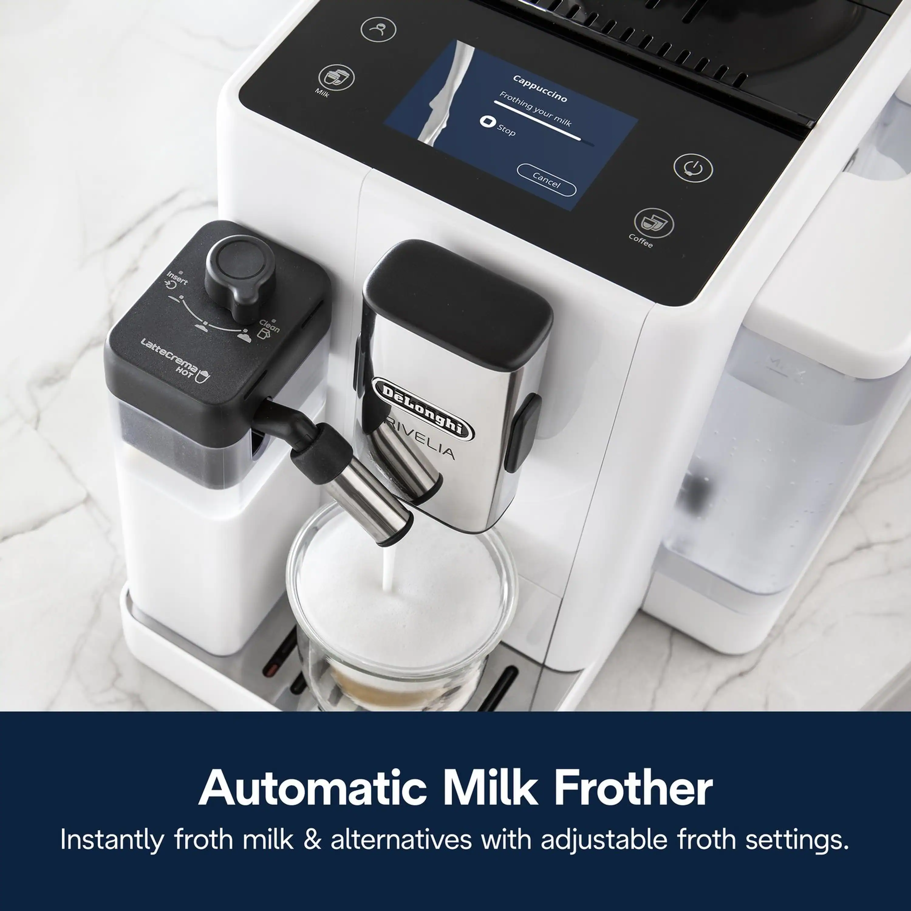 De'Longhi Rivelia Fully Automatic Espresso Machine in White (EXAM44055W) - Image 18