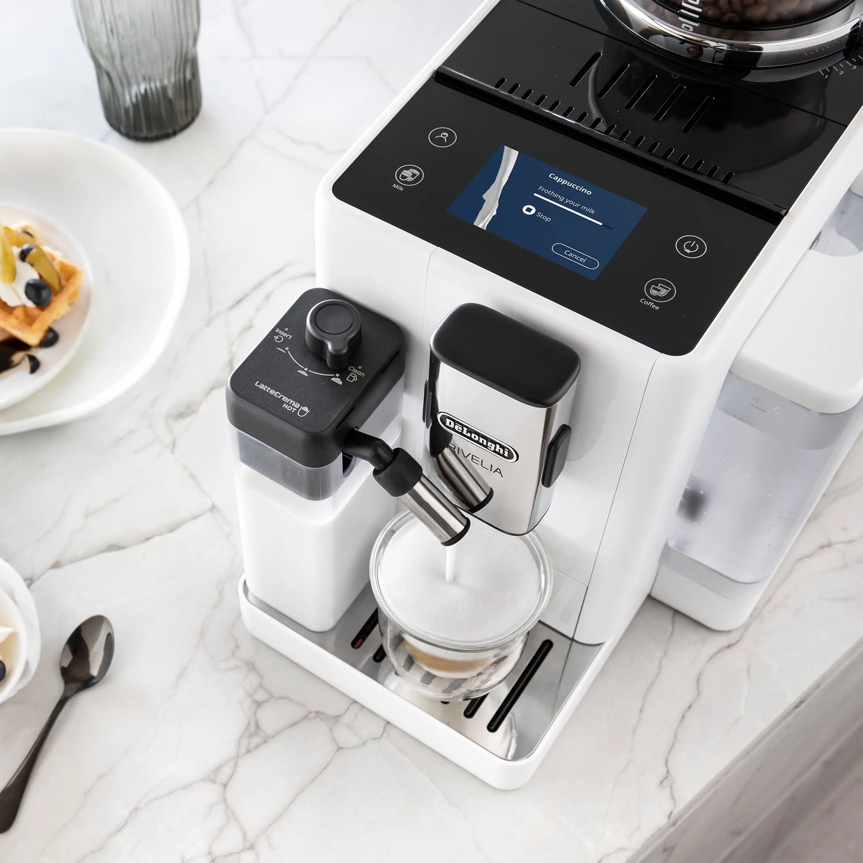 De'Longhi Rivelia Fully Automatic Espresso Machine in White (EXAM44055W) - Image 7