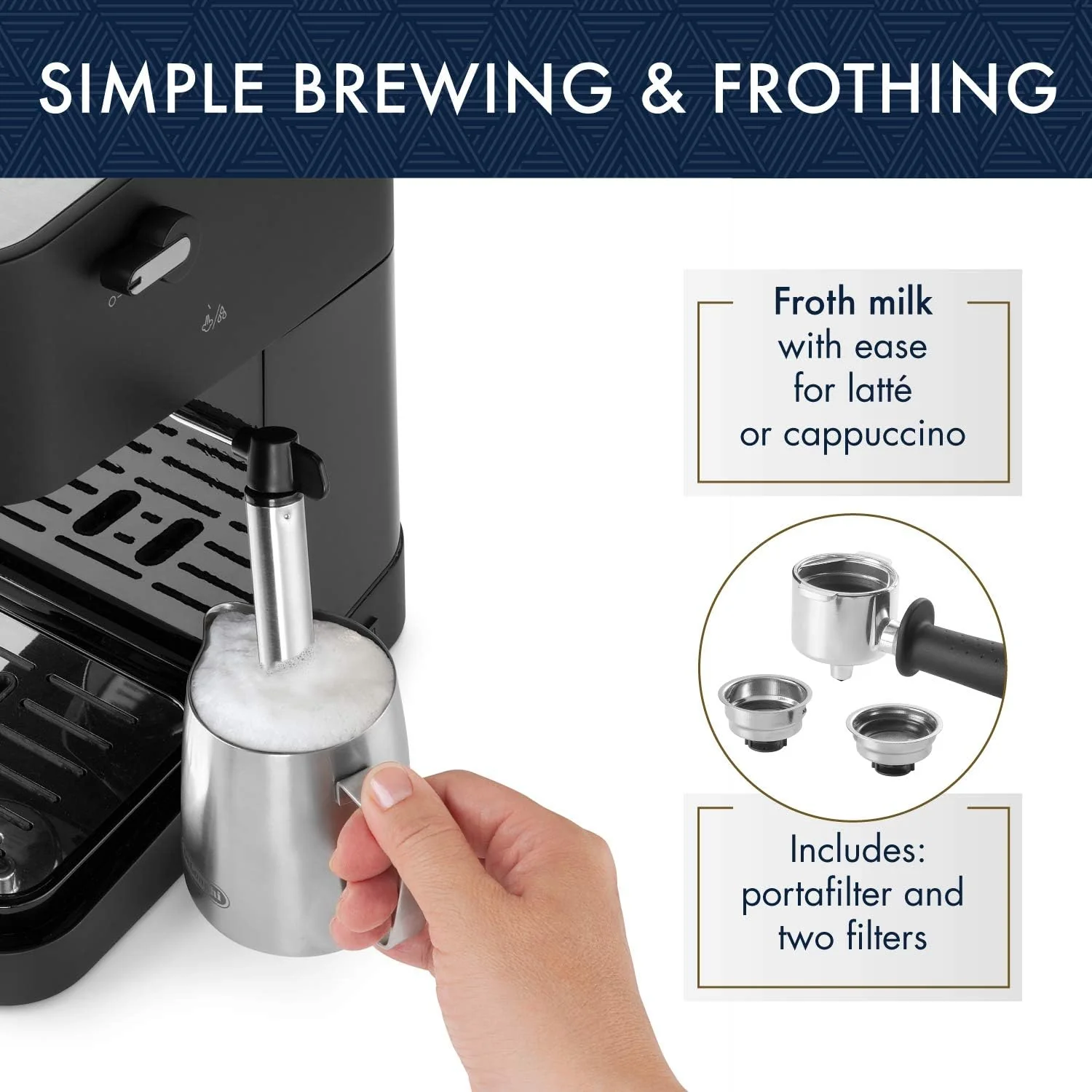 De'Longhi Stilosa 15 Bar Pump Manual Espresso Machine (EC260BK) - Image 15
