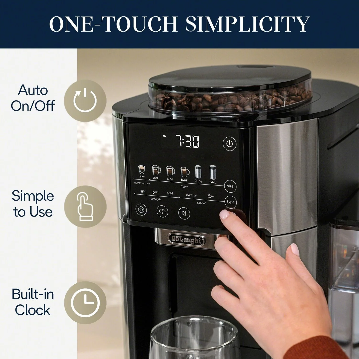De'Longhi TrueBrew Automatic Coffee Maker with Bean Extract Technology (CAM51025MB) - Image 3