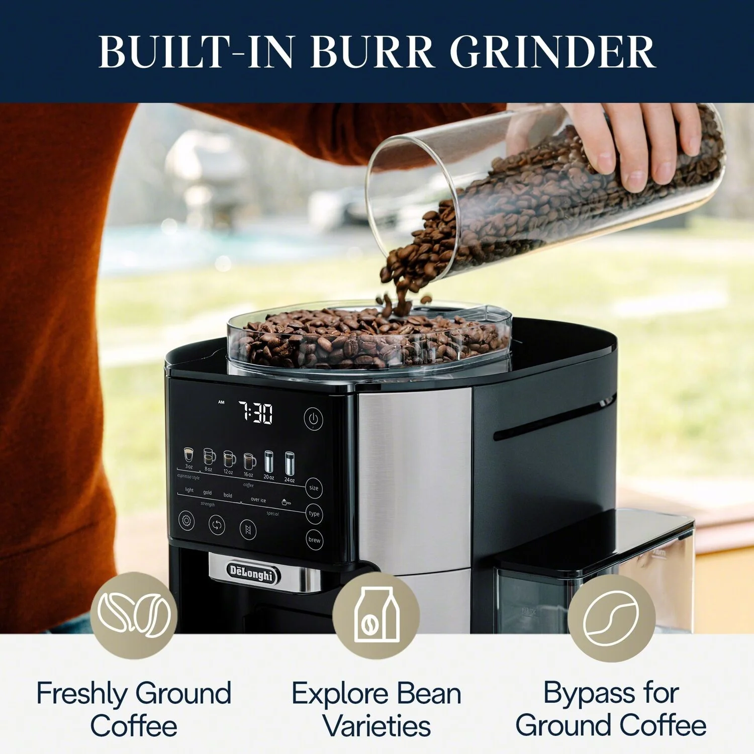 De'Longhi TrueBrew Automatic Coffee Maker with Bean Extract Technology (CAM51025MB) - Image 5