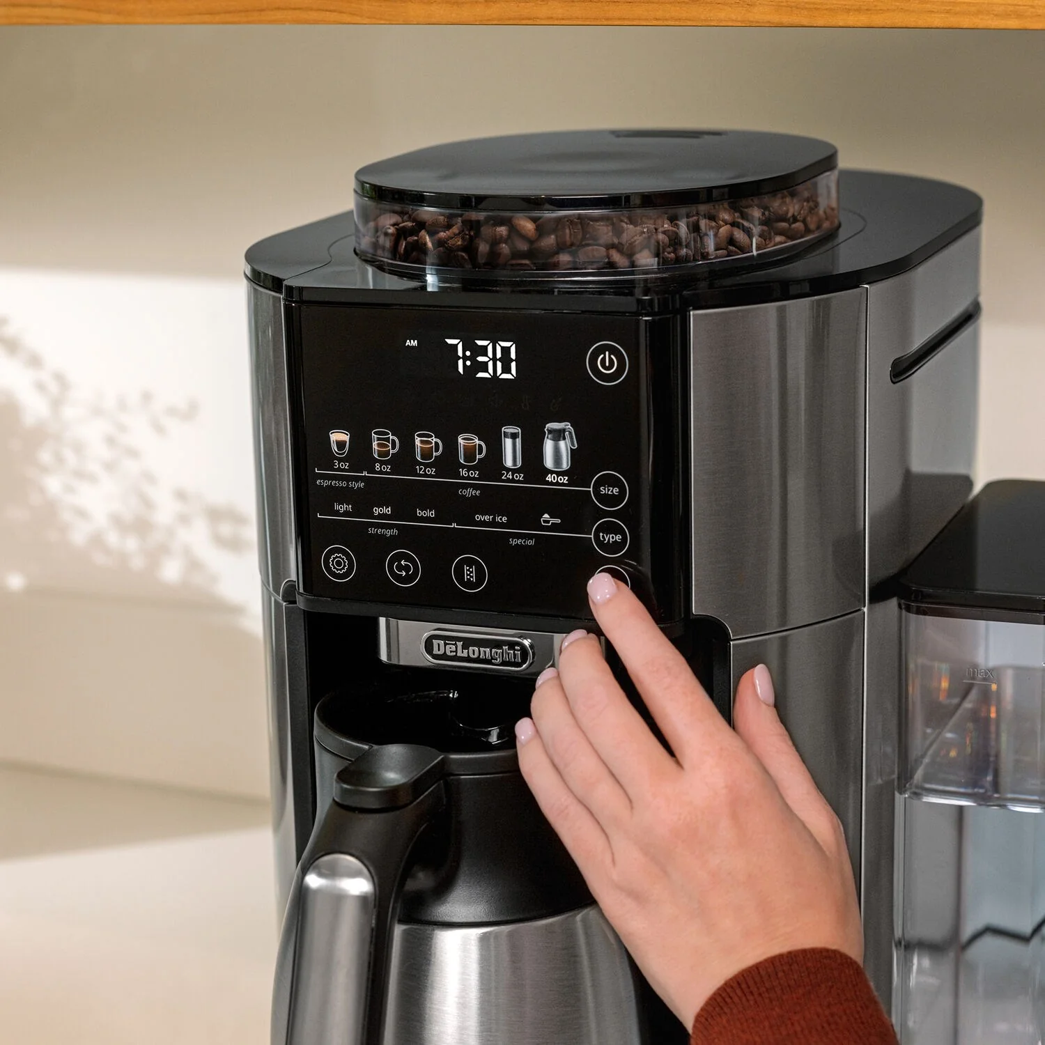 De'Longhi TrueBrew Automatic Coffee Maker with Bean Extract Technology with Thermal Carafe (CAM51035M) - Image 12