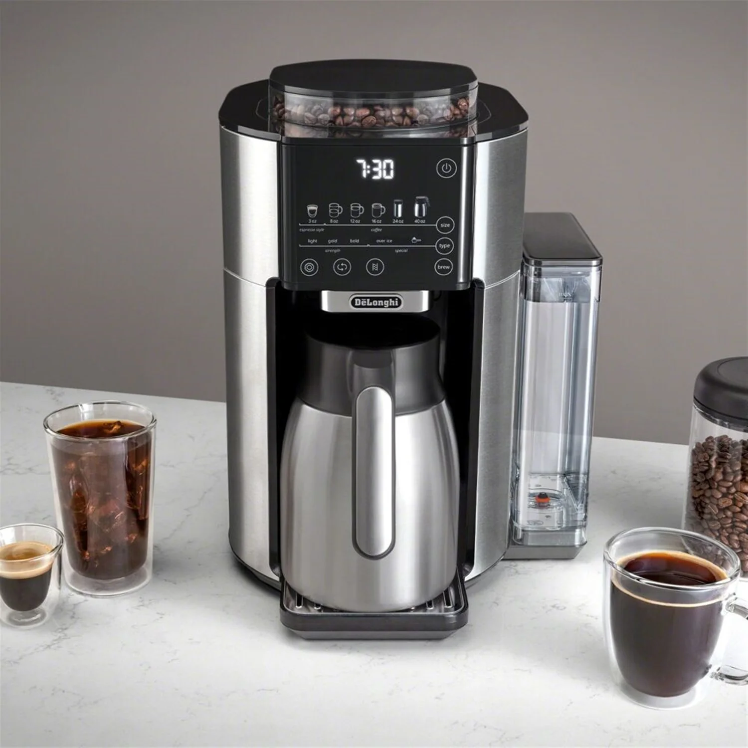De'Longhi TrueBrew Automatic Coffee Maker with Bean Extract Technology with Thermal Carafe (CAM51035M) - Image 9