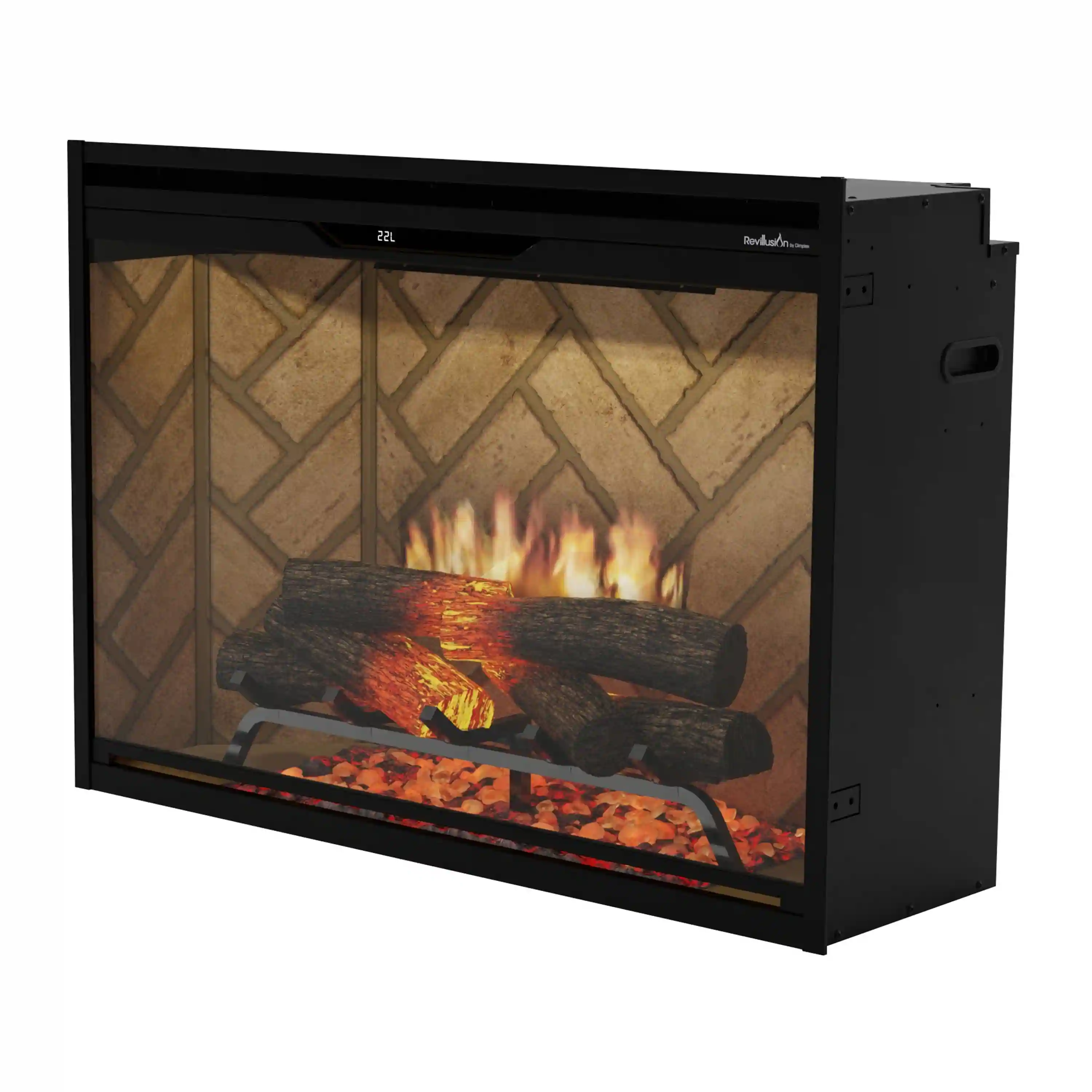 Dimplex 36-Inch Built-In Electric Firebox in Herringbone with internal LED Lighting (REV36-HB) - Image 3