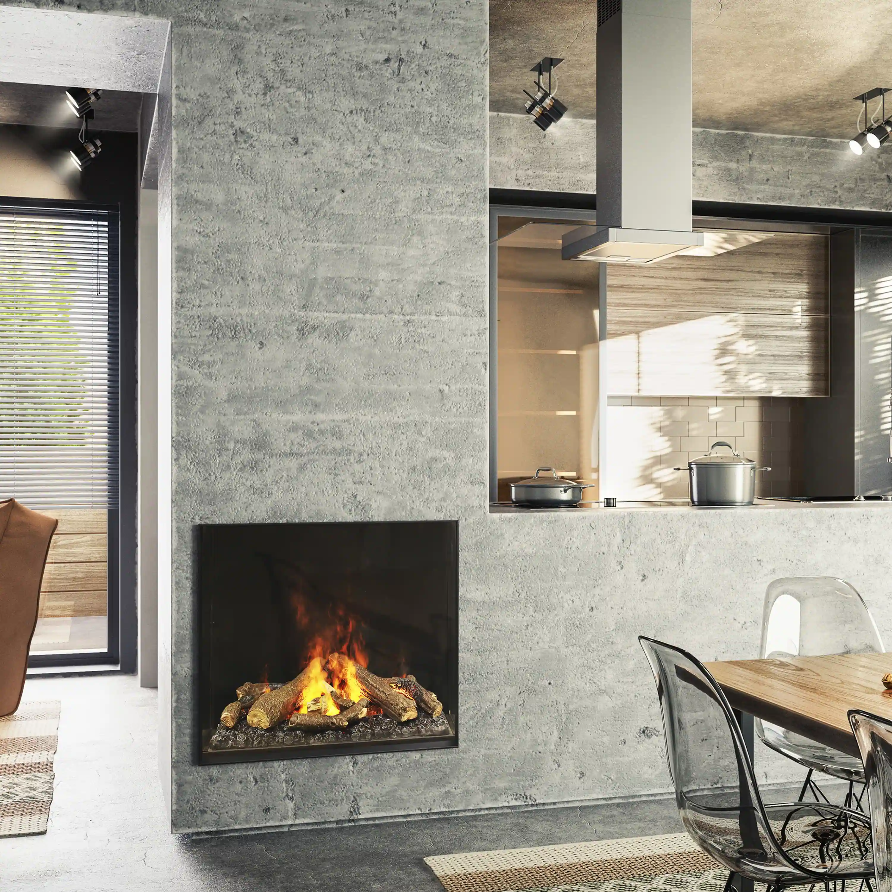 Dimplex Faber e-MatriX 35-Inch Electric Firebox, Front-facing, One-sided with e-MatriX (FEF3226L1) - Image 4