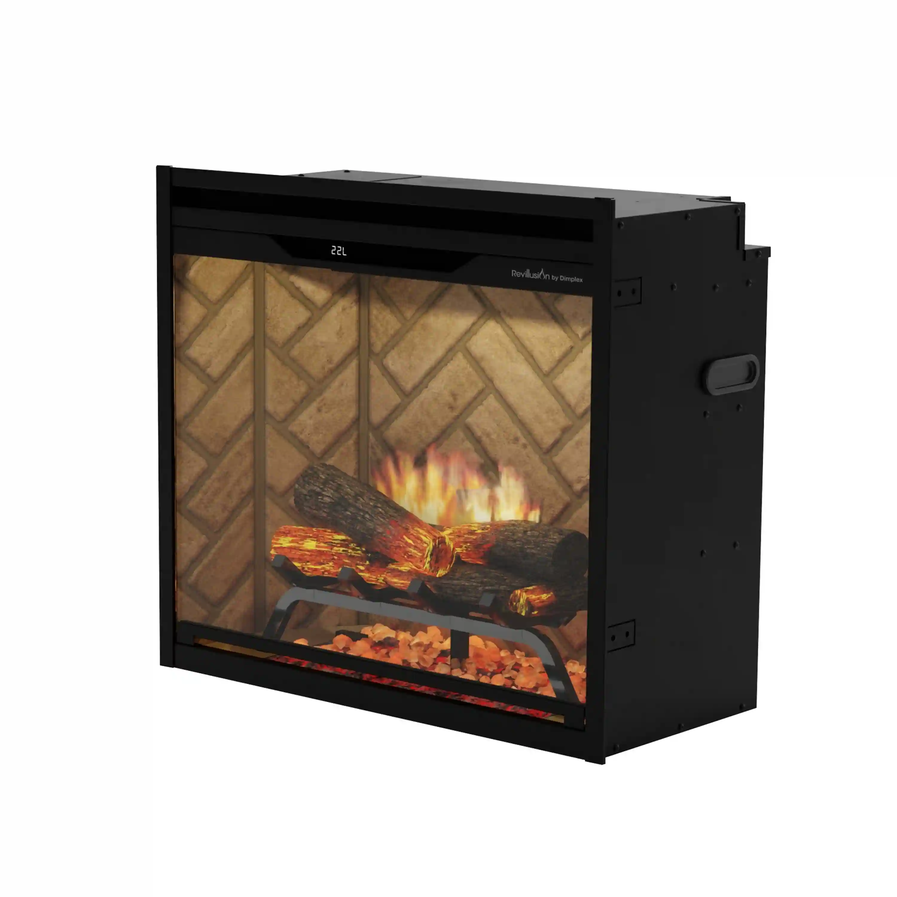 Dimplex Revillusion 24-Inch Built-In Electric Firebox - Herringbone with internal LED Lighting (REV24-HB) - Image 4