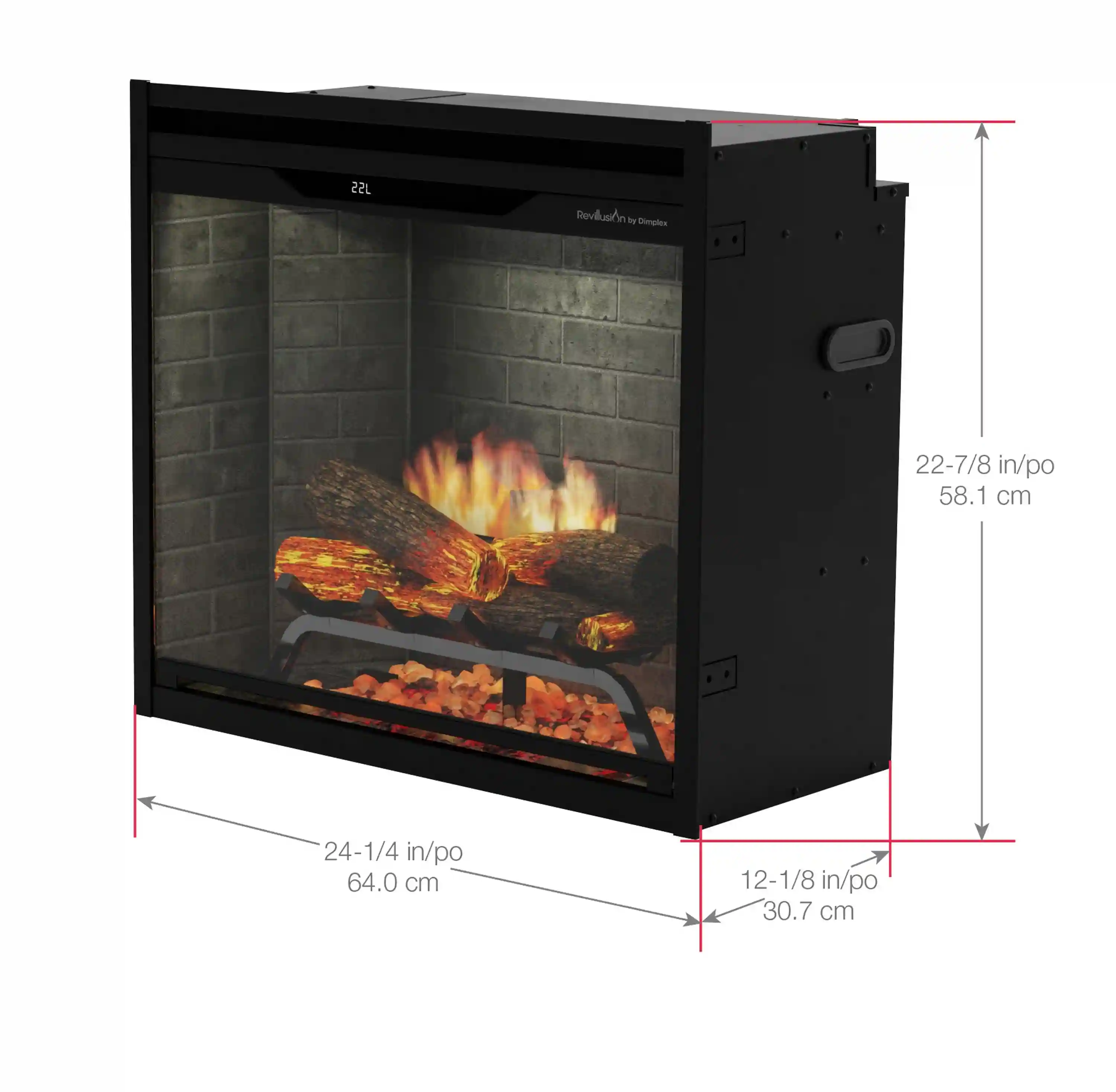 Dimplex Revillusion 24-Inch Built-In Firebox in Black with internal LED Lighting (REV24-BL) - Image 10