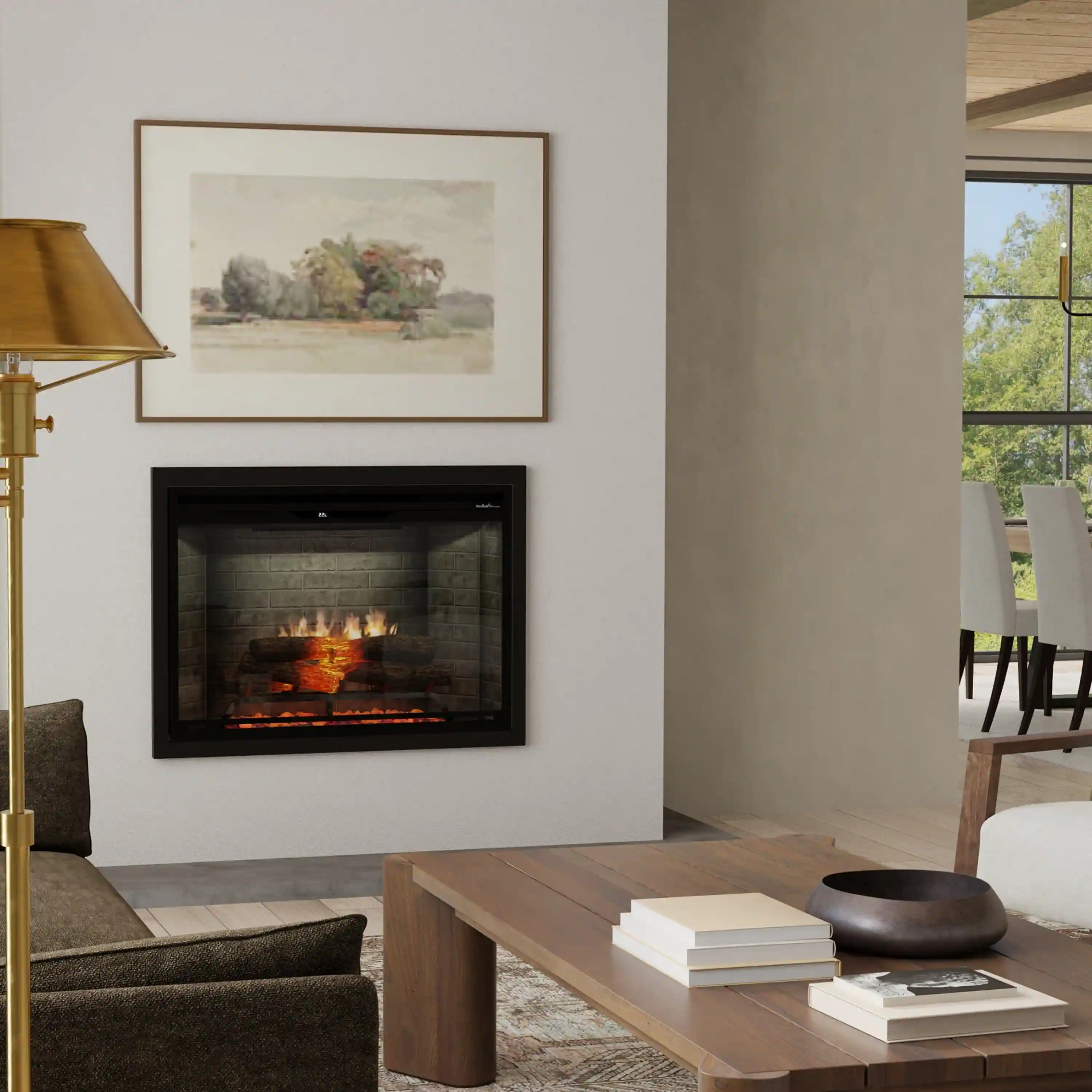 Dimplex Revillusion 24-Inch Built-In Firebox in Neutral Brick with internal LED Lighting (REV24-NB) - Image 2