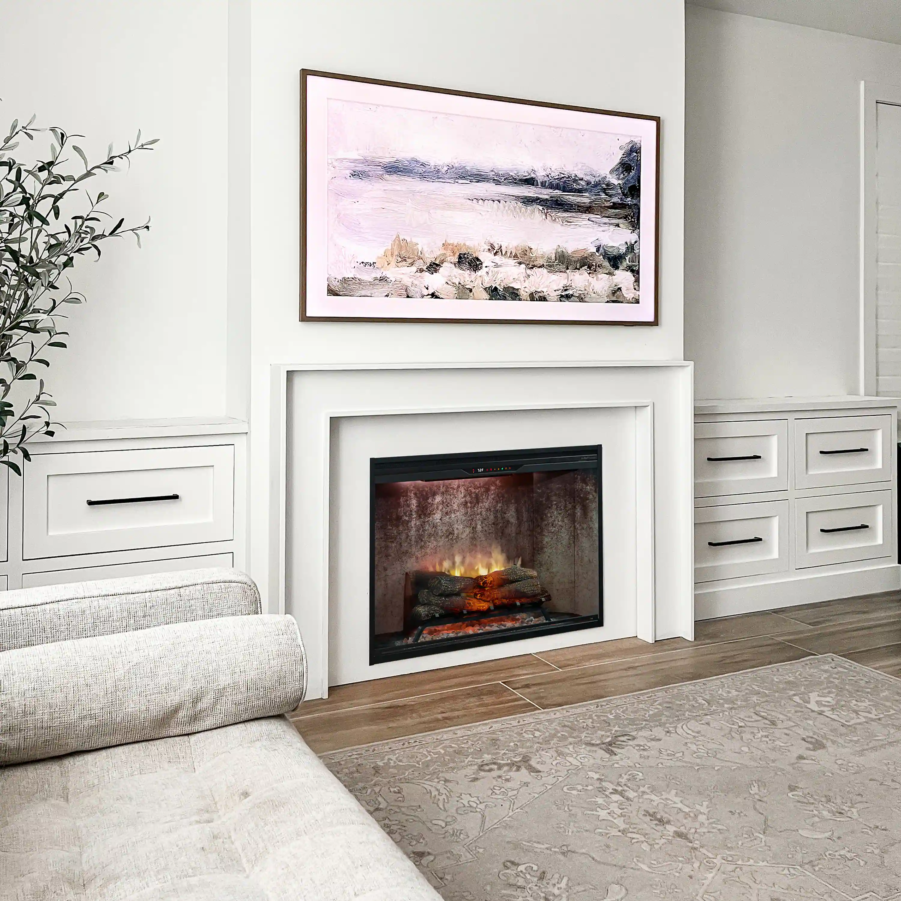 Dimplex Revillusion 24-Inch Built-In Firebox - Weathered Concrete with internal LED Lighting (REV24-WC) - Image 2