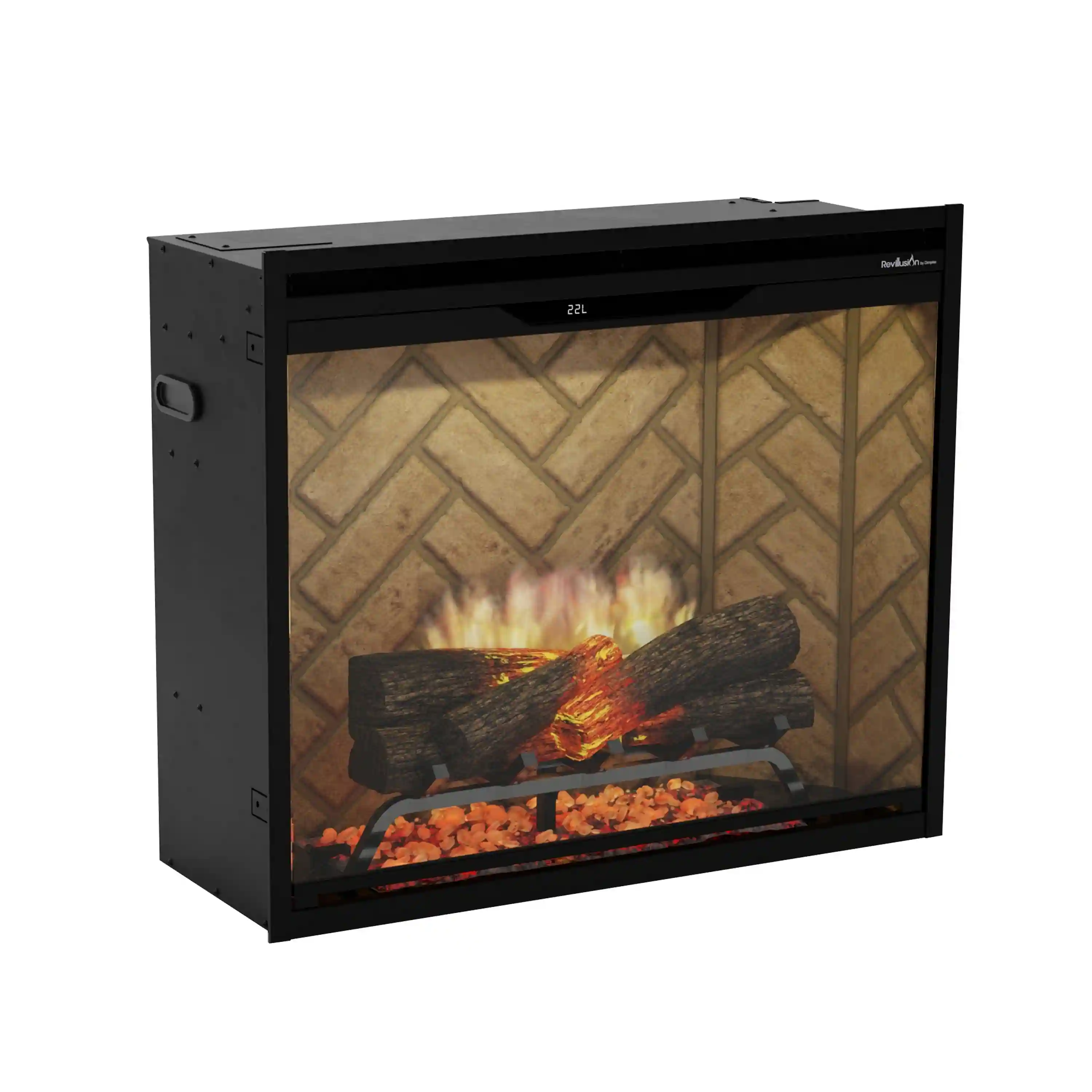 Dimplex Revillusion 30-Inch Built-In Firebox in Herringbone with internal LED Lighting (REV30-HB) - Image 3