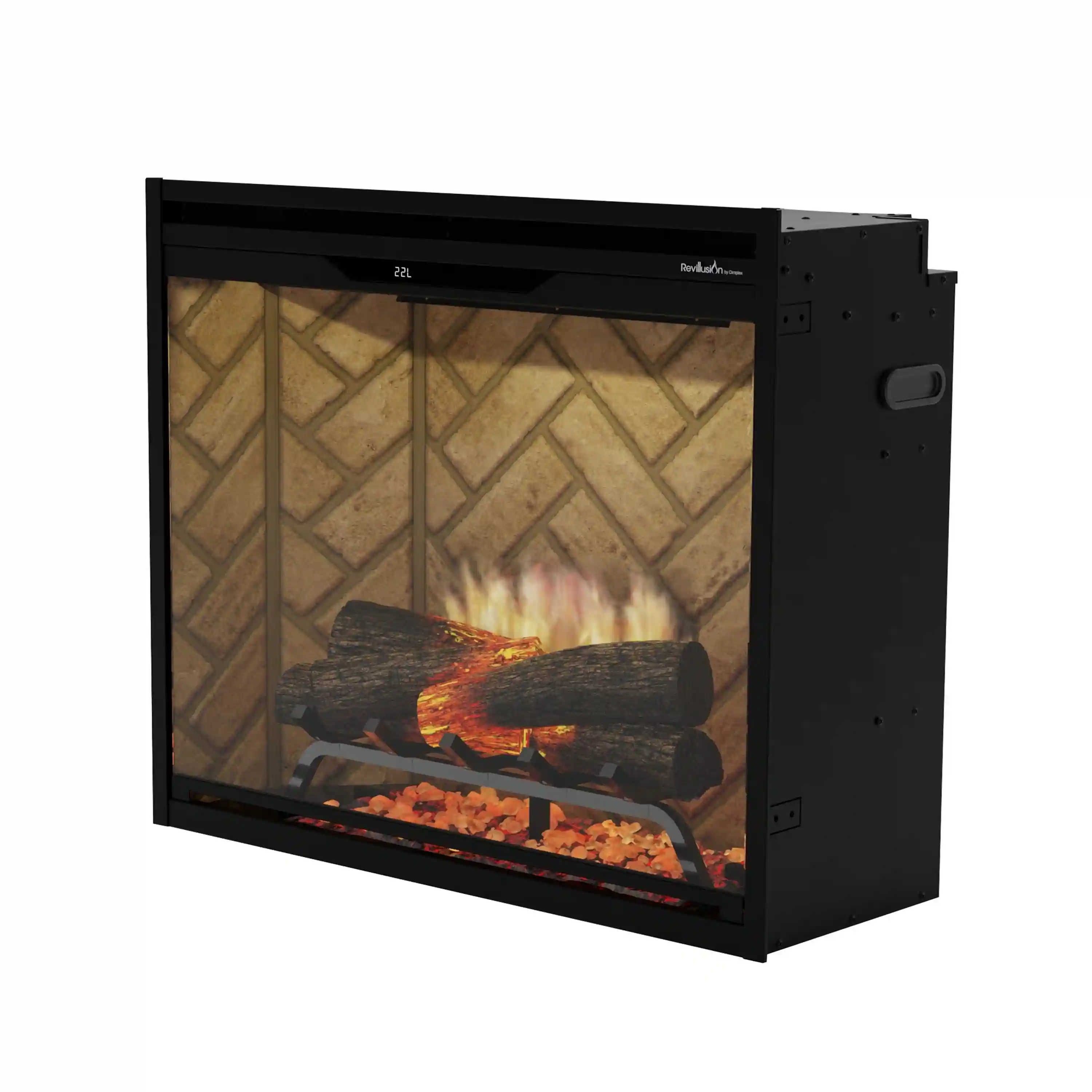 Dimplex Revillusion 30-Inch Built-In Firebox in Herringbone with internal LED Lighting (REV30-HB) - Image 4