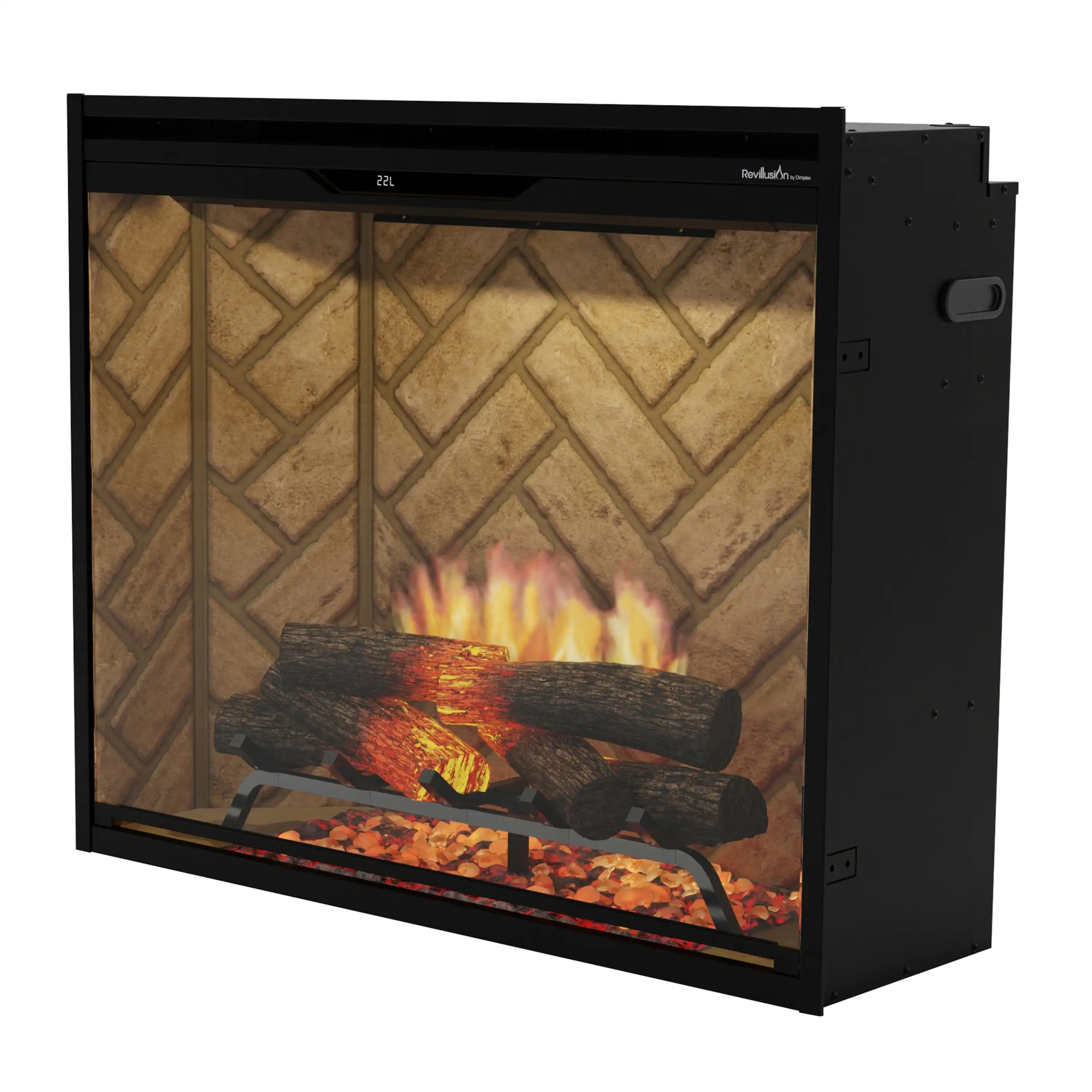 Dimplex Revillusion 36-Inch Portrait Built-In Electric Firebox in Herringbone with internal LED Lighting (REV36P-HB) - Image 3