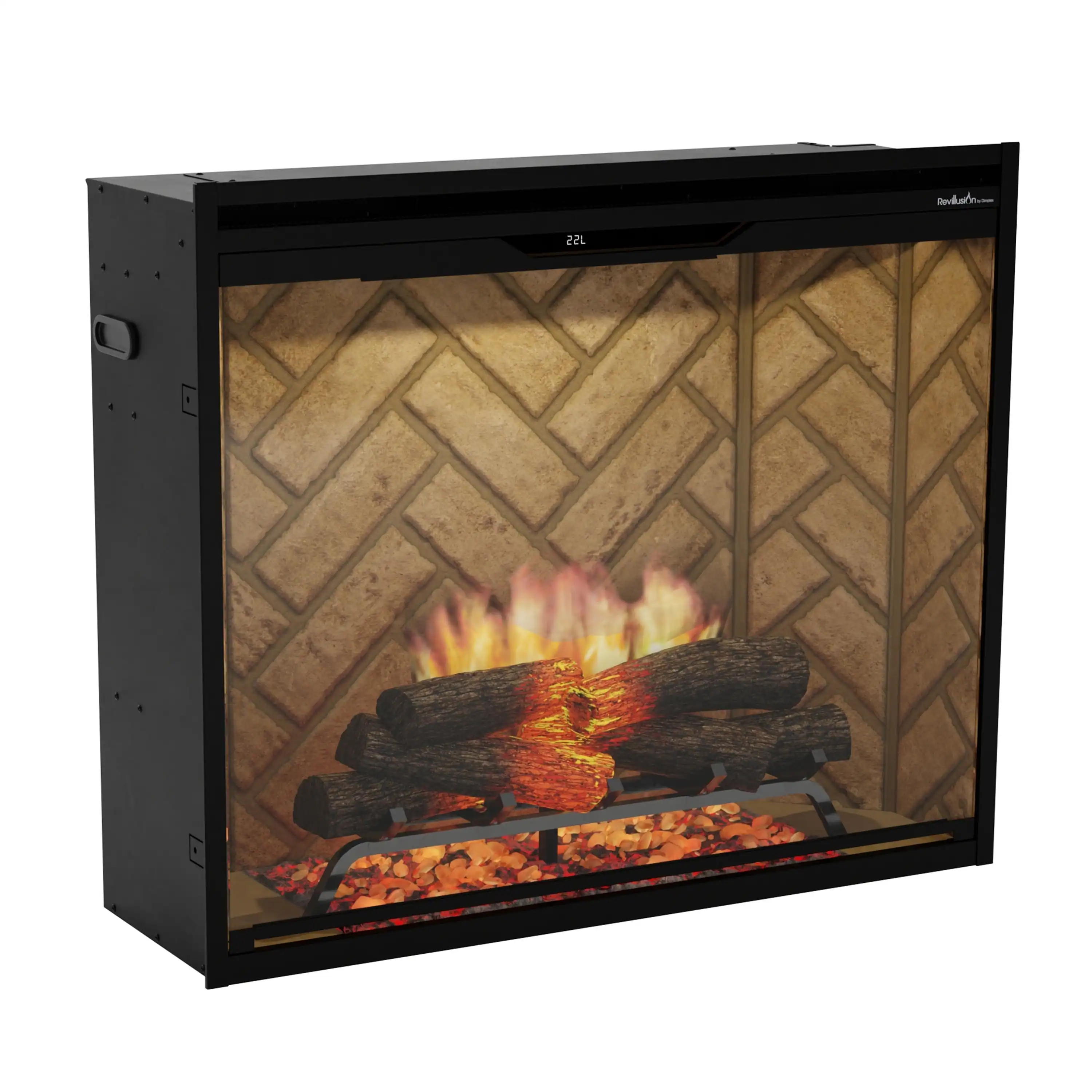 Dimplex Revillusion 36-Inch Portrait Built-In Electric Firebox in Herringbone with internal LED Lighting (REV36P-HB) - Image 4
